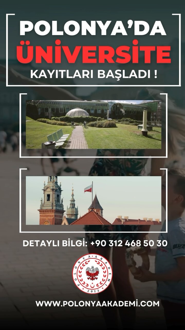 🎓 POLONYA’DA ÜNİVERSİTE KAYITLARI BAŞLADI! 🇵🇱✨⬇️…
Hayalindeki üniversiteye adım atmak artık çok daha kolay!
YKS stresi olmadan, Avrupa’nın kalbinde, uluslararası geçerliliği olan bir diplomayla geleceğini şekillendirebilirsin. Üstelik İngilizce eğitim seçeneğiyle dünya standartlarında bir akademik yolculuk seni bekliyor! 🌍📚
✅ Sınavsız başvuru
✅ Uygun maliyetli yaşam ve eğitim
✅ Mezuniyet sonrası Avrupa’da kariyer fırsatları
📩 Detaylar ve başvuru için bize ulaş!
#PolonyadaÜniversite #YurtdışıEğitim #SınavsızÜniversite #EğitimFırsatları #AvrupadaEğitim #GeleceğiniYurtdışındaŞekillendir #PolonyaVizesi #VizeDanışmanlığı #StudyInPoland #YurtdışındaYaşam #AvrupaVizesi #PolonyadaEğitim #PolonyaDanışmanlık #Polonya