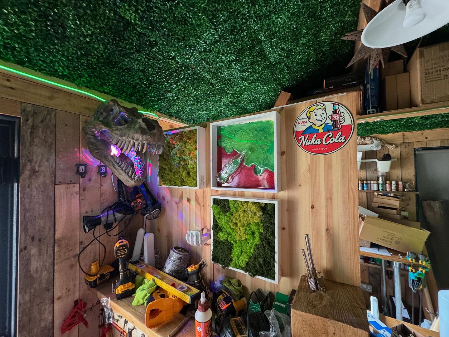 Slowly reworking my space - more to follow (looks cool at night).