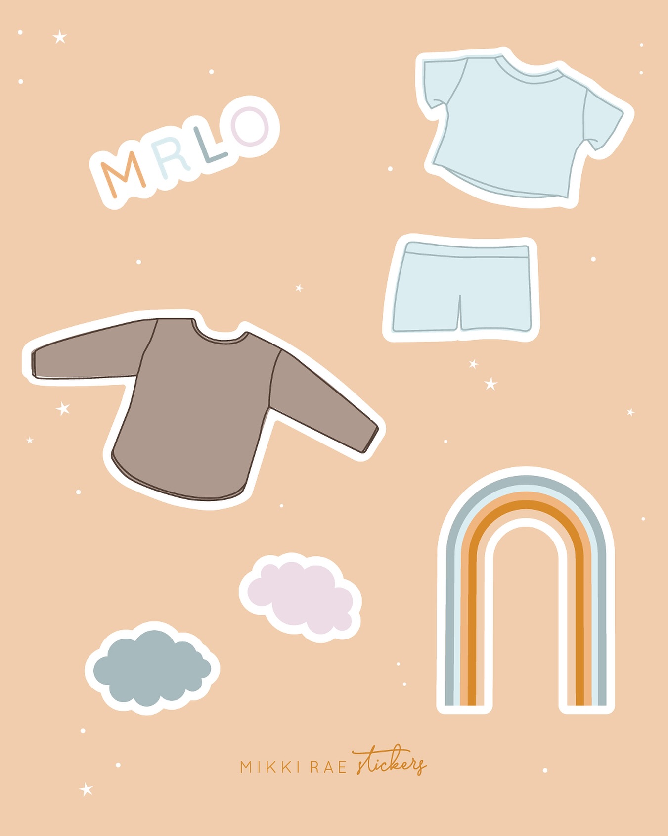 Little stickers to match little outfits
—
Old designs, always relevant. So let’s talk stickers. These were created for Mikki Rae Little Ones with last years’ Spring/Summer launch. The custom branded stickers blend playful illustrations and cohesive brand elements to create a fun and memorable unboxing experience — especially for the little ones. Small touches and a thoughtful brand experience are everything.
Custom kiss cut sticker sheets for @mikkiraelittleones
.
.
.
.
#torontosmallbusiness #brandedstickers #unboxingexperience #logoinspire #shopcanadian #visualbranding