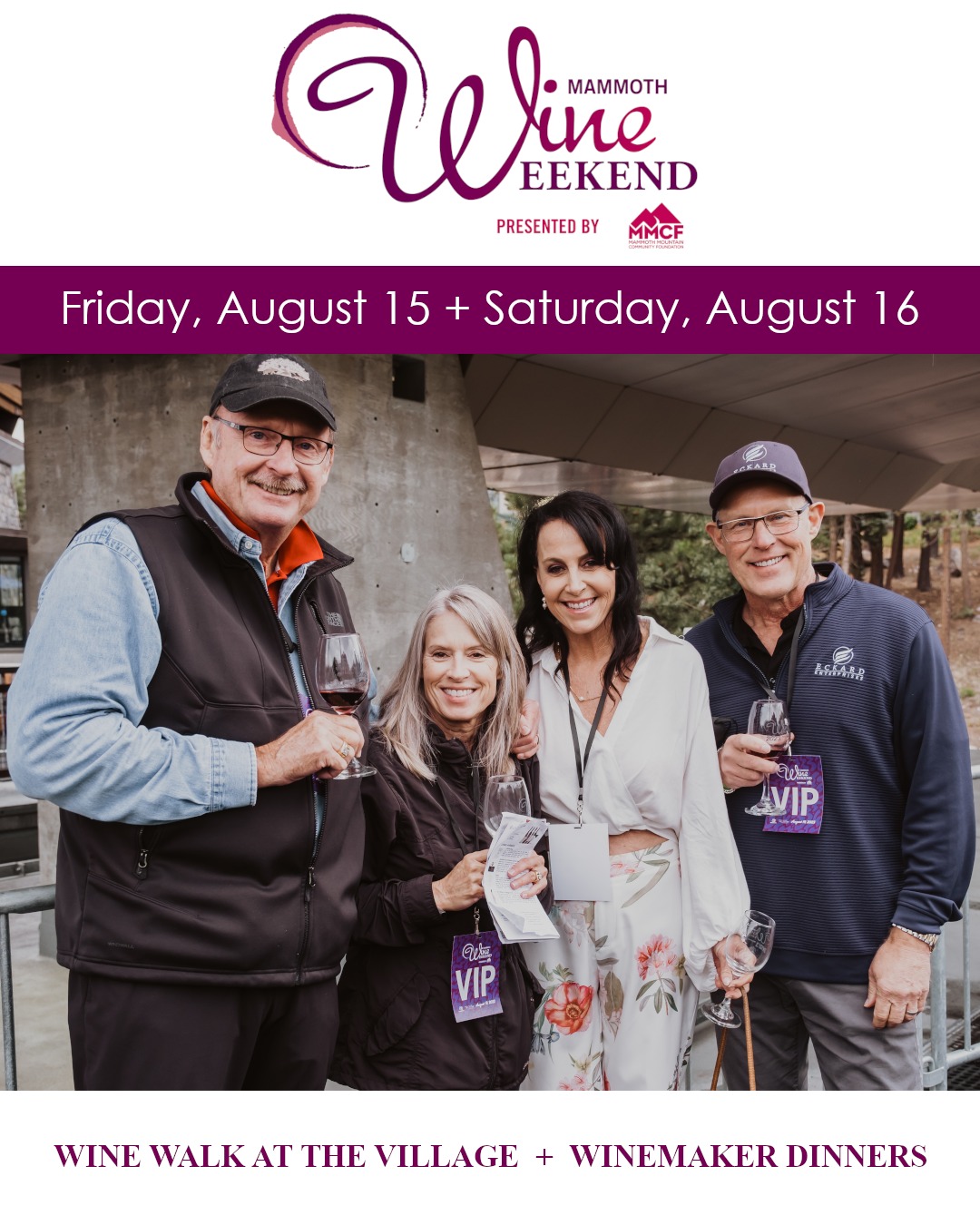 Join us for the 2025 Mammoth Wine Weekend!
Tickets for the Wine Walk at the Village are selling fast and have always sold out - make your plans and pick up those tickets to join us for a vibrant tasting experience featuring over 30 wineries!
More information and tickets available via the Wine Weekend website (link in profile).