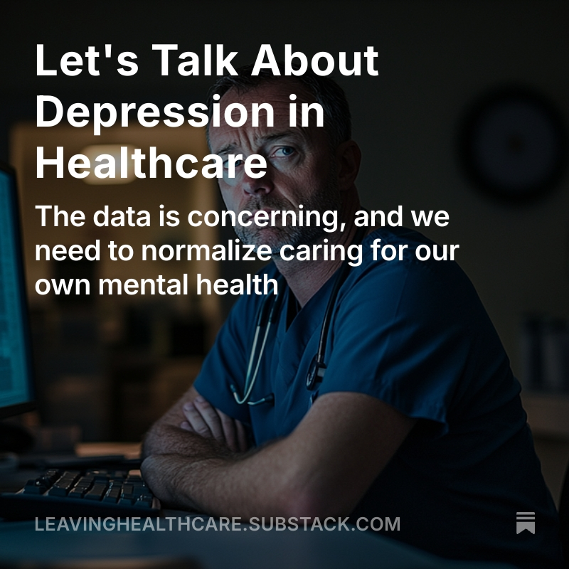 This is a heavy one, but we need to normalize talking about our mental health in healthcare.
In this article, I explore the troubling data, the similarities and differences between healthcare professions, and share some paths forward.
I want to recognize @joshuaaustindds and @sherrilukes for being two of dentistry's trailblazers on these topics. Check my bio to link to my Substack.