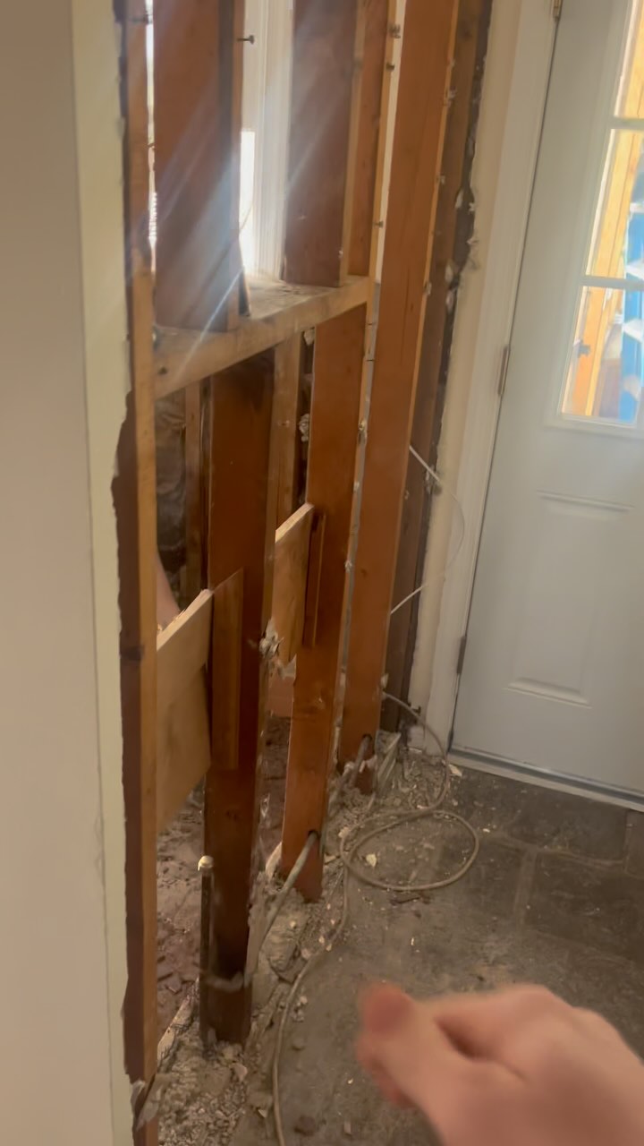 Back at the 4 seasons Room, this bathroom is undergoing expansion for handicap accessibility. #generalcontractor #builder #remodeling #construction