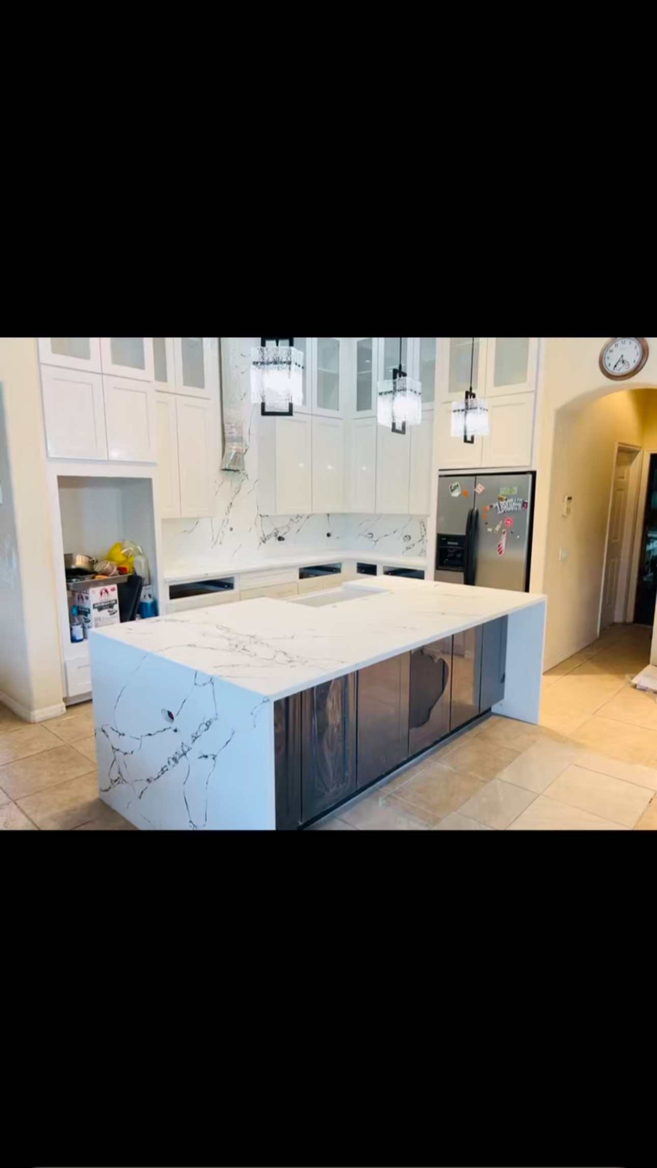 Bringing the vision to life—cabinets installed, quartz countertops in place, and the transformation is well underway. Stay tuned for the final reveal!