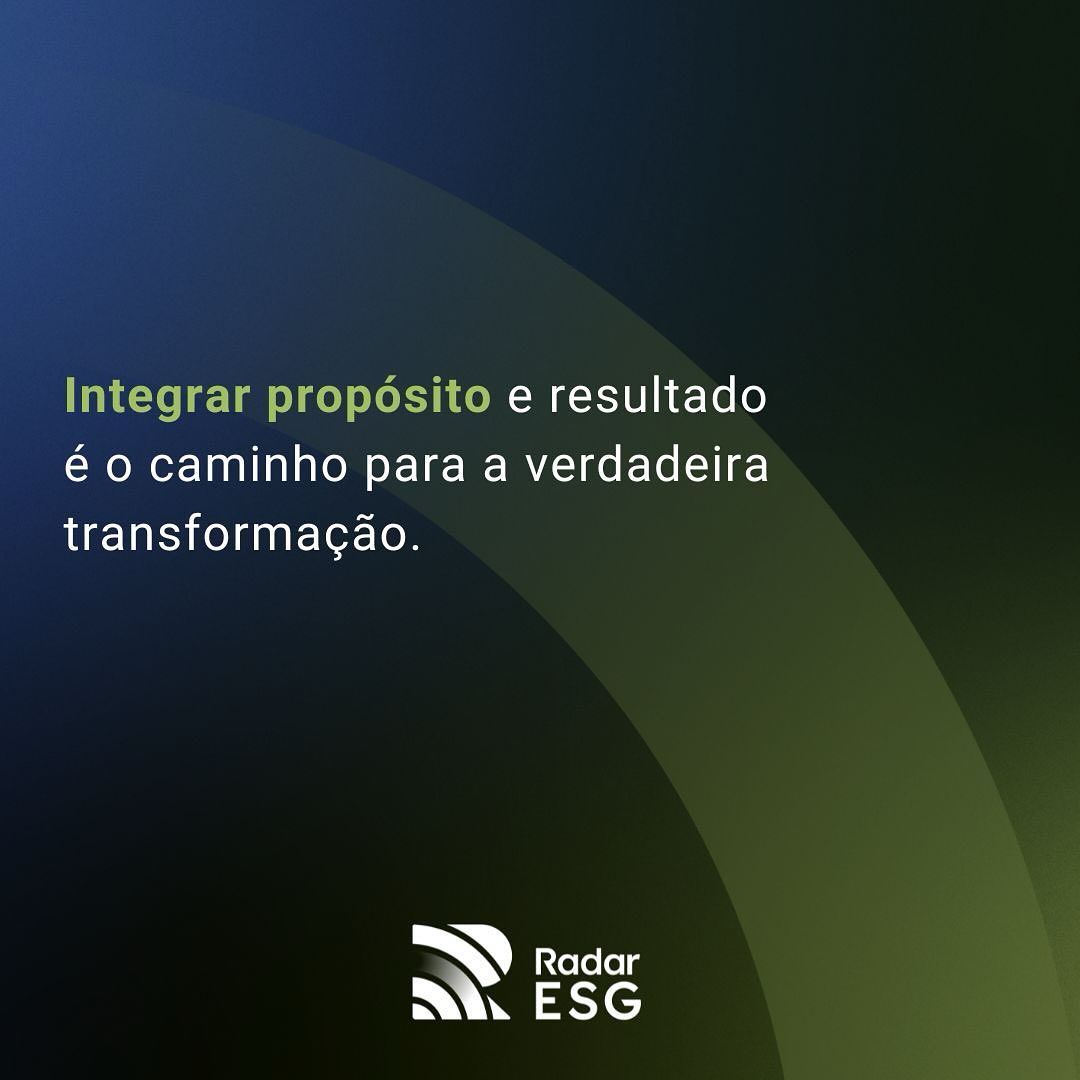 É importante considerar o verdadeiro propósito de cada organização e não apenas o lucro pelo lucro. O propósito quando atrelado ao resultado leva ao caminho para a verdadeira transformação do negócio. #esg #governanca