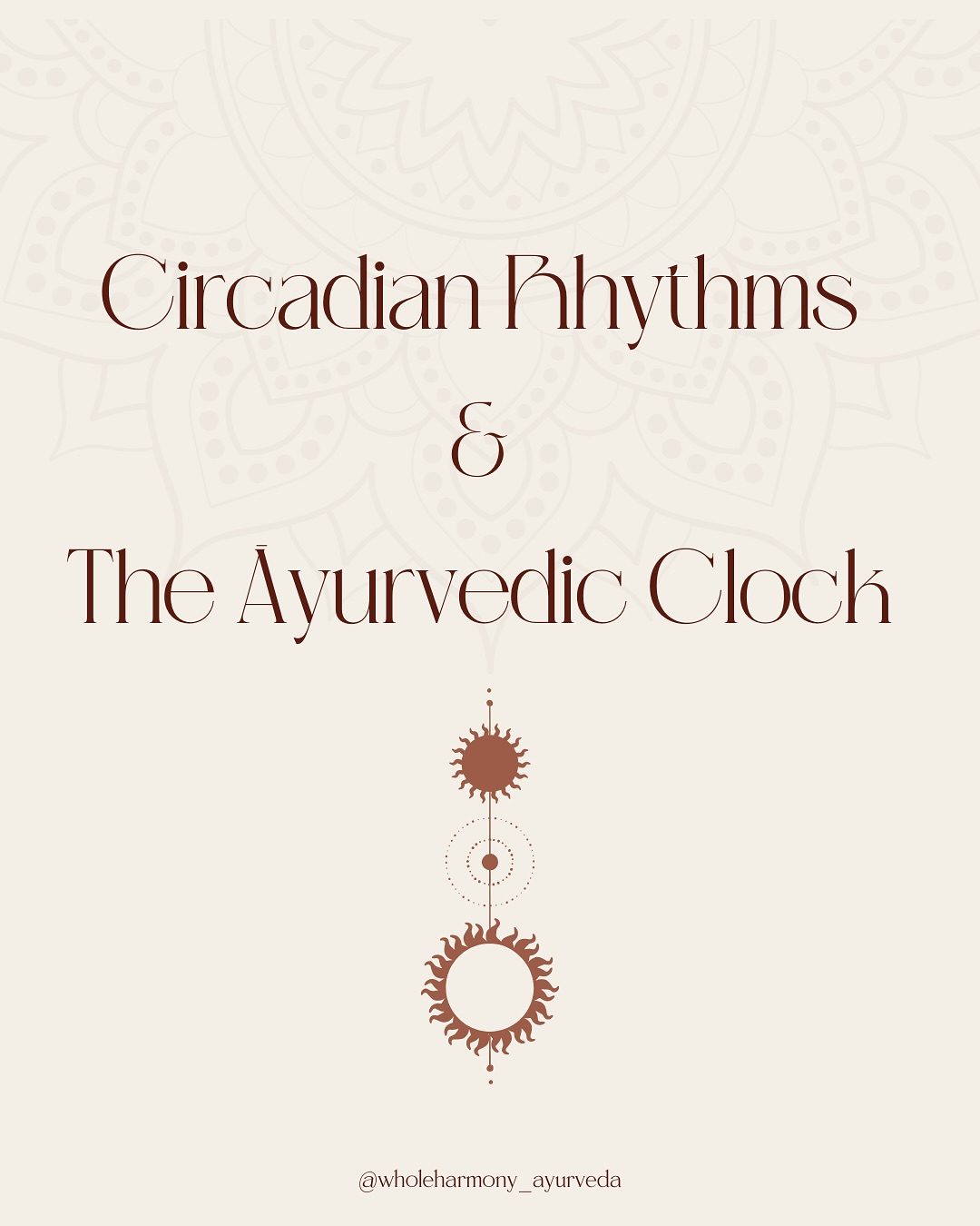 The āyurvedic clock helps us design the perfect dinacharya (daily routine) that best aligns with the predominant energies of the day so that we perform activities & tasks at the time of day where they yield the best results for us. All the texts in the Brhat Trayī (the great triad of āyurvedic classical texts) lay out activities to be included within a dinacharya and its importance.
Ultimately, following the āyurvedic clock and a personalized dinacharya supports us in living in harmony with nature, and promotes optimal health, wellbeing, and longevity.
☀️
If you want to know more about the significance of cultivating a dinacharya (daily routine) & working with the energies of the day, check out my blog post on it: https://www.wholeharmonyayurveda.com/post/the-power-of-routine
#ayurveda #ayurvedicclock #circadianrhythms #dinacharya #dailyroutines #powerofroutine #ayurvedicmedicine #ancientwisdommodernliving #timelesswisdom #naturallivingtips #livinginharmonywithnature #healthlongevity