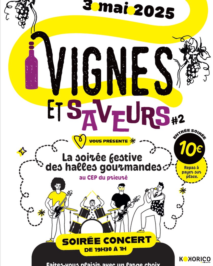 🎉 SuccèsChef participera à la 2e édition de Vignes & Saveurs, la soirée festive des halles gourmandes organisée le samedi 3 mai 2025 au CEP du Prieuré à St-Péray !
Un événement convivial mêlant musique et plaisirs gastronomiques, avec de nombreux stands gourmands.
👉 Pour marquer l’occasion, nous mettons en jeu une entrée gratuite pour la soirée (valeur 10 €).
🎟 Tirage au sort le mercredi 30 avril à midi. Pour participer : abonnez-vous à la page SuccèsChef et commentez ce post ou taguez la personne avec qui vous aimeriez partager ce moment !
Venez découvrir notre savoir-faire au cœur d’une ambiance chaleureuse et festive.
📍 Infos & billetterie : Lien Weezevent en commentaire