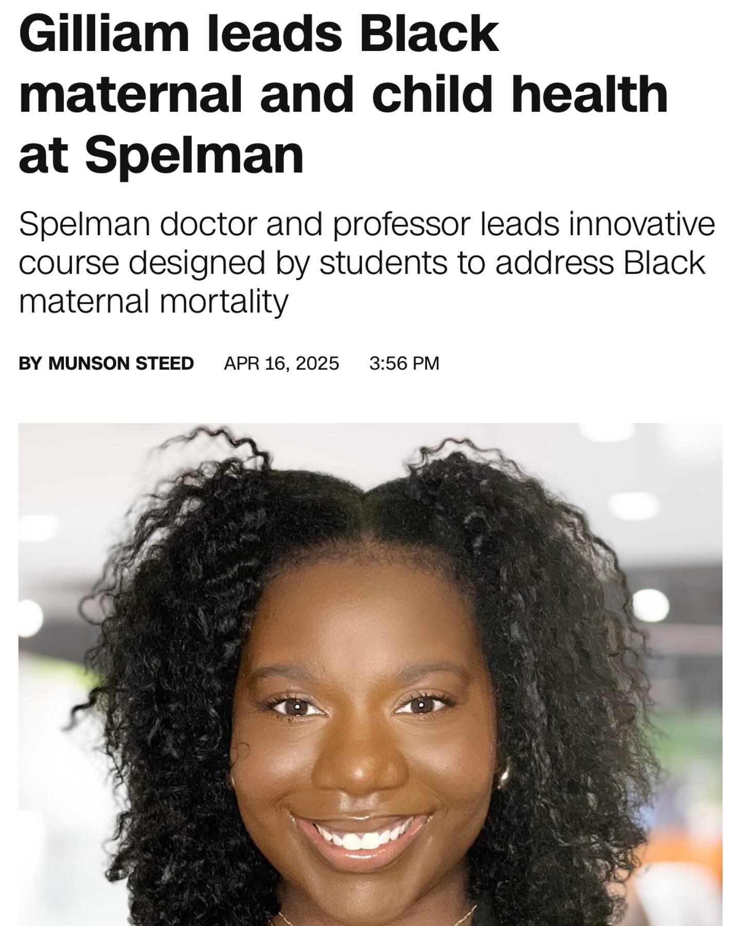 The SUPERNOVA Lab is proud to celebrate our incredible mentor, Dr. Gilliam, for her recent feature in Rolling Out! Her leadership in Black maternal and child health is shaping the future of health equity and empowering the next generation of changemakers @spelman_college . Click the link in bio to read!🩵💜🩷
#blackmaternal #maternalhealthmatters