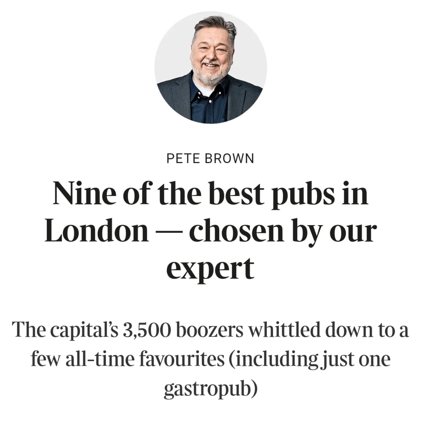 Thanks @petebrownbeer for popping us his @thetimes top 9 London pubs!