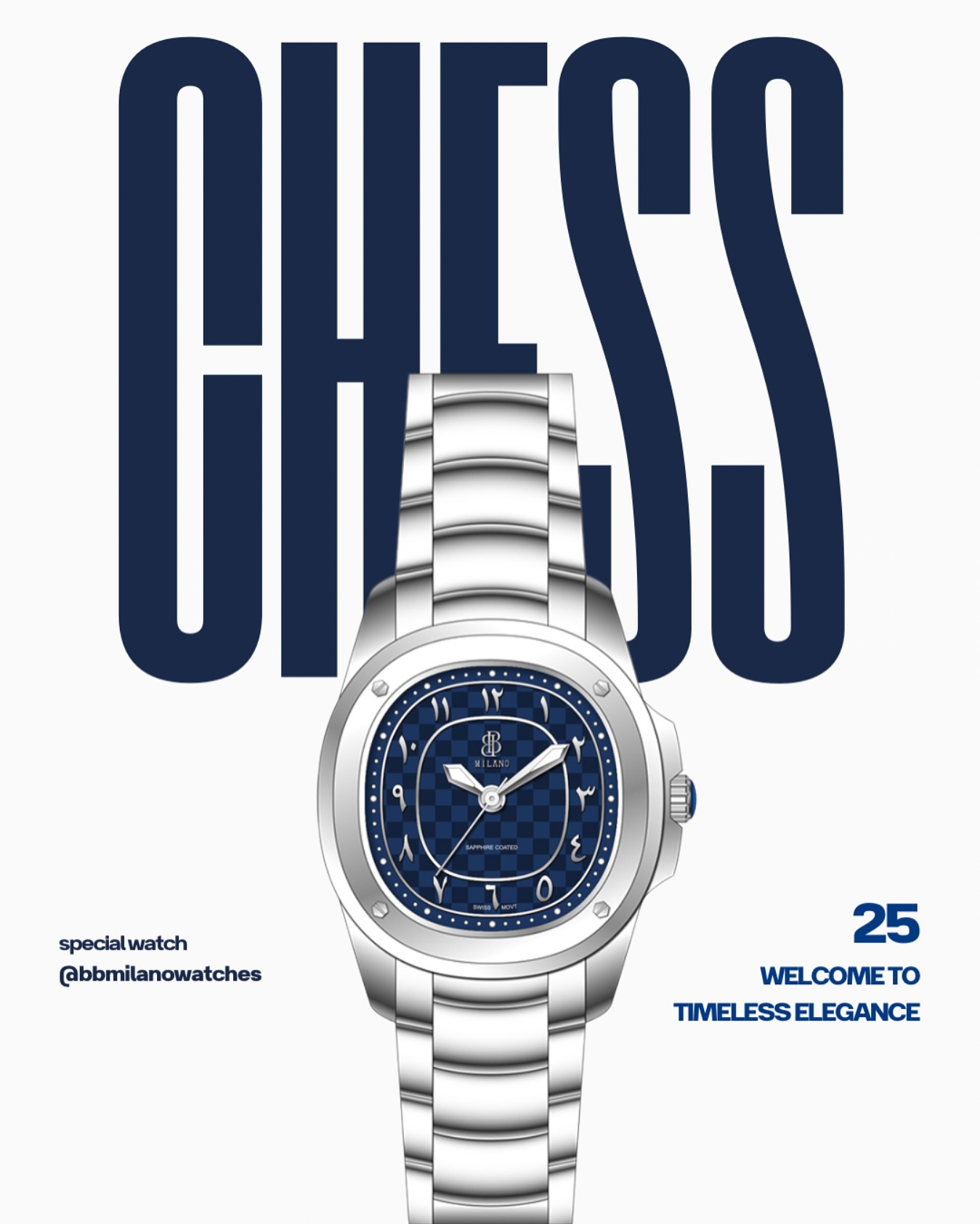 The chess watch embodies leadership and confidence, crafted for those who move with
Available now in our store
#Bbmilano
#BbmilanoMen
#BbmilanoWatches
#LuxuryWatches
#MensWatches
#TimepieceElegance
#StrategicStyle
#WatchCollectors
#WatchOfTheDay
#LuxuryMensStyle
#CheckmateStyle
#WristGameStrong
#ChessInspired
#BoldMovesOnly
#MinimalElegance
#TimelessDesign
#ClassicWithAnEdge
#LuxuryInMotion
#MenWithVision
#WatchLovers
