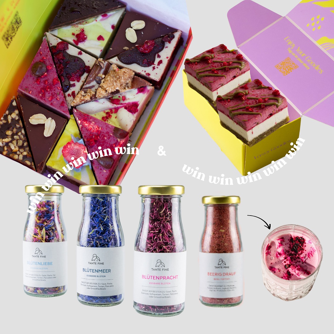 win win win win win win ✨ !Gewinnspiel beendet!
🌸 Muttertag steht vor der Tür – und wir haben das perfekte Geschenkpaket für dich (oder deine Mama)! 🌸
Am 11. Mai ist Muttertag und wir feiern mit einem ganz besonderen Giveaway! 🎁💕
Zu gewinnen gibt's von Vera's Goodies:
✨ 1x "Taste it All" (ein Mix verschiedener Raw Cake Probiergoodies) und 1x 2er Pack unseres Muttertagsspecials "Himbeere Pistazie" Goodies
Zu gewinnen gibt's von Tante Fine:
✨ Blütenkonfetti (aus 3 essbaren Blüten – perfekt zum Verschenken 🌼) & "Beerig drauf" Bowltopping für deine süßen Kreationen von Tante Fine
Unsere gemeinsame Mission? 💚
🌱 100 % natürliche Zutaten
🚫 Kein industrieller Zucker
🌾 Glutenfrei & voller Nährstoffe
🎂 Handgemacht mit ganz viel Liebe!
So machst du mit:
• Gib dem Beitrag ein Like 👍
• Folge uns auf Instagram @veras_goodies @tante_fine
• Kommentiere diesen Post – so wissen wir, dass du teilnehmen willst. ✍️
Wir freuen uns außerdem, wenn du unser Gewinnspiel mit deinen Freunden teilst!
🗓 Das Gewinnspiel endet am: 07. Mai
📦 Versand des Gewinns: deutschlandweit gekühlt am 09. Mai, pünktlich zum Muttertag!
Viel Glück & Happy Mother's Day! 💝
Disclaimer: Dieses Gewinnspiel steht in keinem Zusammenhang mit Instagram oder Meta. Teilnahme ab 18 Jahren. Der Rechtsweg ist ausgeschlossen. Keine Barauszahlung möglich.
#intuitiveernährung #gesundnaschen #gewinnspiel