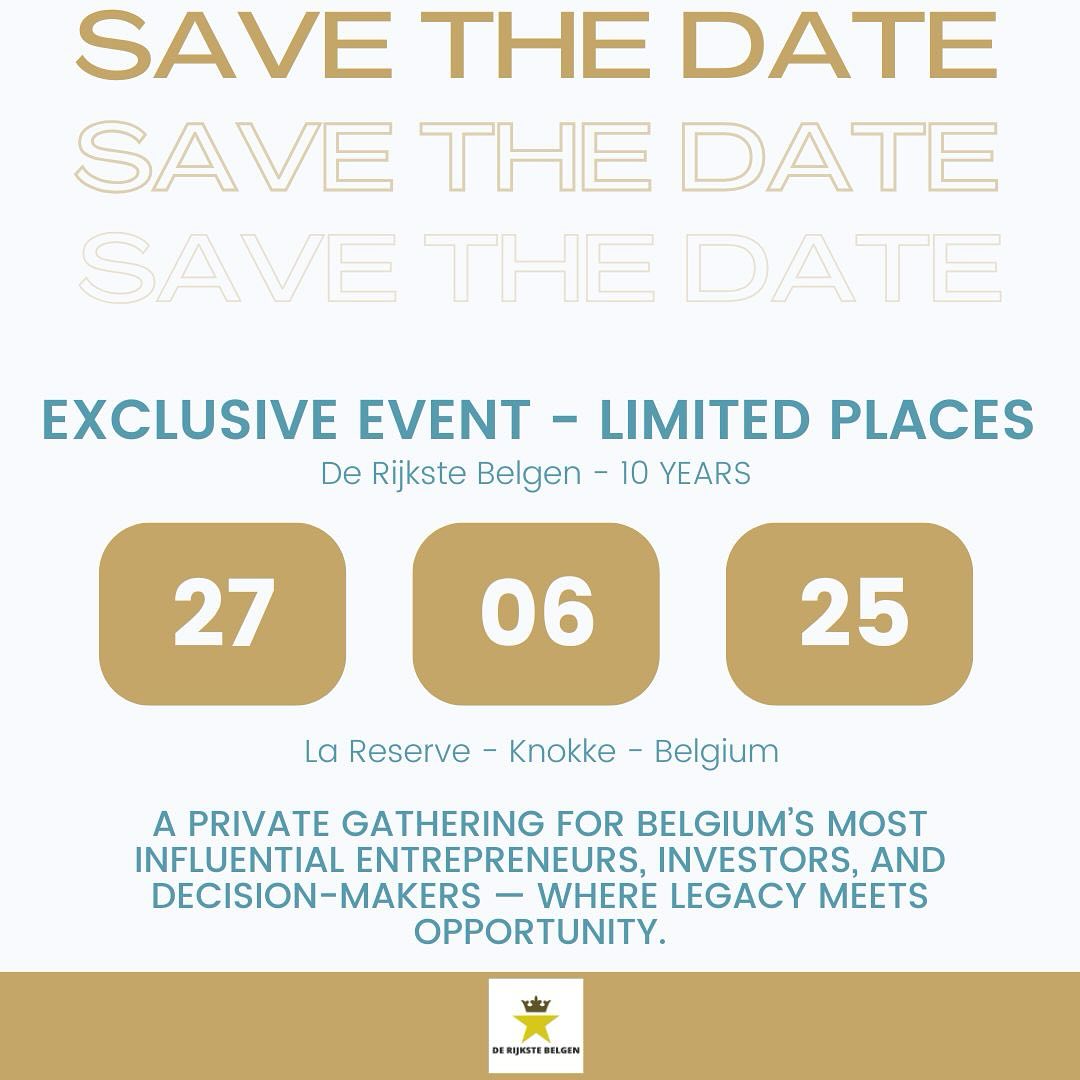 ✨ @de.rijkste.belgen celebrates its 10-year anniversary with an exclusive High-Level Networking Event ✨
📍 Hotel La Réserve, Knokke 📅 Friday, 27 June 2025
Let’s meet there 😊
De Rijkste Belgen is Belgium’s leading platform for tracking wealth and entrepreneurial influence, often described as the Belgian equivalent of Forbes. With over 2.4 million annual visitors and more than 10.5 million page views, the platform delivers daily insights into the financial world of the country’s most influential business leaders and Belgian entrepreneurs.
Since 2025, De Rijkste Belgen has evolved into more than just a digital publication. Today, it serves as a powerful network connecting high-net-worth individuals and Belgian entrepreneurs, while strengthening premium brands through exclusive private events in collaboration with The Inner Circle ⭕️
#lareserveknokke #networkingevents #ignacemeuwissen #derijkstebelgen