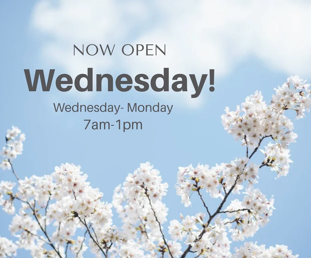 Hey friends! Starting tomorrow, April 23rd, Bijou will be open on Wednesday’s! Swing by for your favorite treats
We’re open Wednesday through Monday
7am–1pm
#cayucosbakery #cayucosca #shoplocal #centralcoastcabakery #cayucosfoodie #805living #805foodie #newhours
