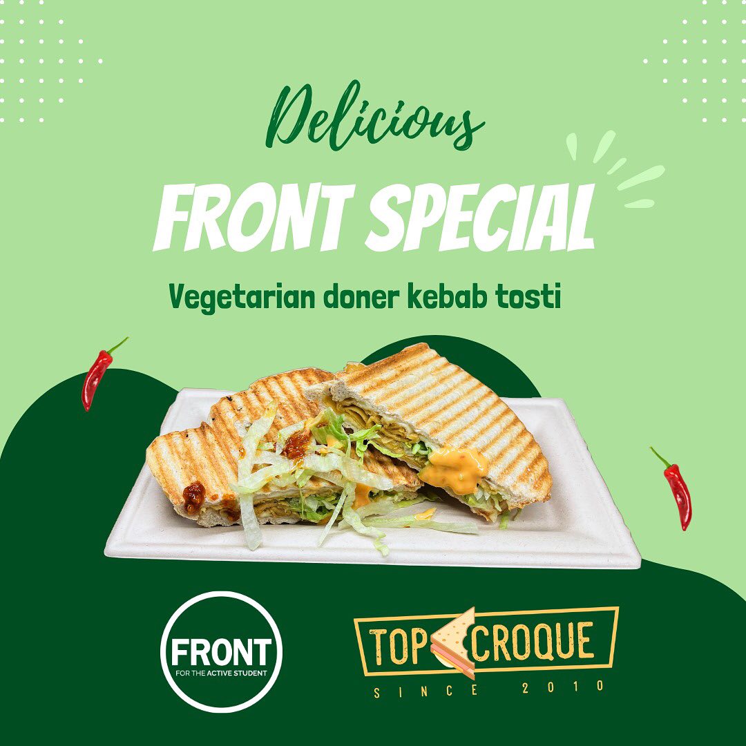 ๐
๐ซ๐จ๐ง๐ญ ๐๐ฉ๐๐๐ข๐๐ฅ๐ฅชโจ
During the election you can get the Front Special at Top Croque! Tuesday, Wednesday and Thursday the vegetarian doner kebab tosti will be available. Donโt miss it!!!๐