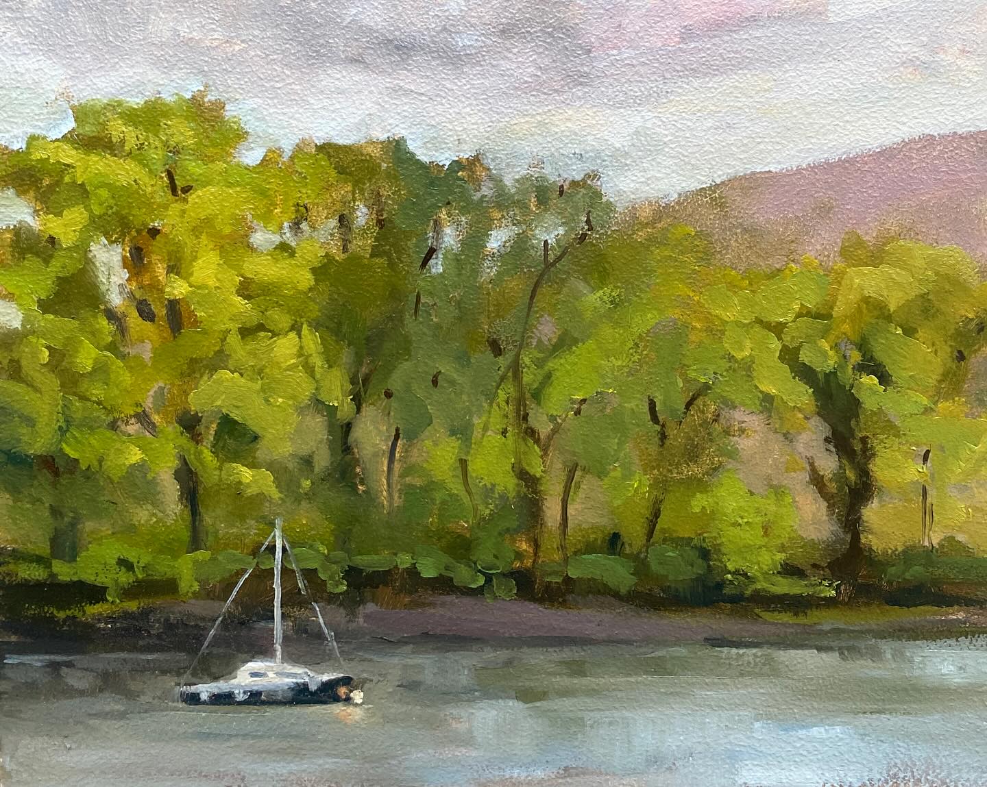 Three paintings done during the Cader Idris Paintout Week at the George Inn in Penmaenpool . One in the sun, two in the gales and rain ( sheltering under the bar with a coffee )…. I reflected that I was glad I paint in oils and not watercolour. I have no idea how the watercolourists coped when the sky and their paintjngs could just merge , since they had roughly the same water content…..
A great week- I will be posting more, and they may even make it to my website …….
#joyofpainting #nosuchthingasbadweatherjustbadclothing #yellowweatherwarning #welshweather #paintingchallenge