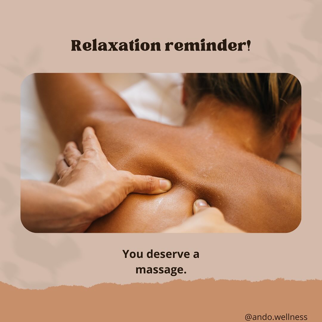🌙 Relaxation Reminder 🌙
This is your gentle nudge to slow down.
You’ve been carrying a lot — in your mind, your body, and your muscles. Let it go.
Whether it’s a holistic massage, acupuncture, or a few deep breaths in a quiet room…
✨ You deserve moments of calm.
✨ You deserve time to reset.
✨ You deserve to feel good in your body.
We’re here when you’re ready to let the tension melt away. 💆♀️💆♂️
#RelaxationReminder #AndoWellness #MassageTherapy #PeacefulVibes #SelfCareSpace #WellnessSanctuary #YouDeserveThis #UnwindAndRecharge #MassageTime