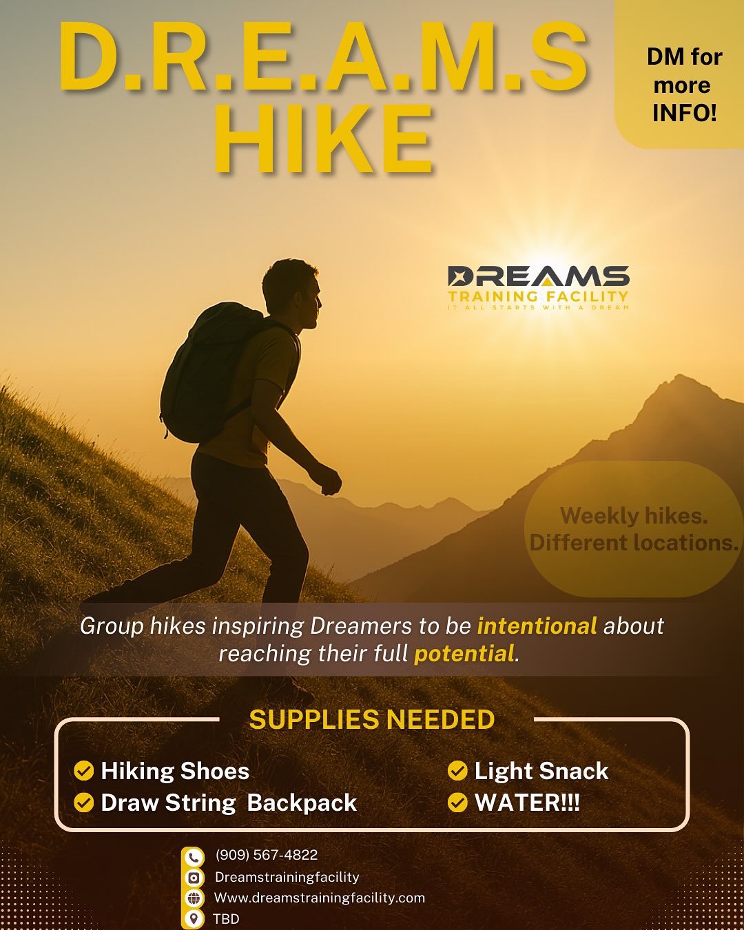 Join us on our next Dreams Hike 🙏🏿. Send DM for more details!!