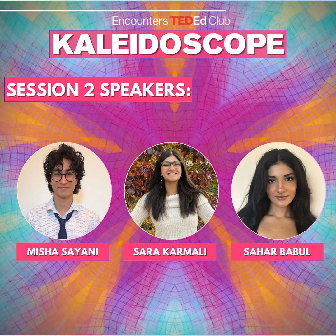 Introducing our 2025 Encounters TEDEd conference mainstage speakers for the second session! The theme for this session is Re-Imagining! They will be sharing their talks with us! On stage will be Sahar Babul, Misha Sayani, Sara Karmali, Keyaan Burgener, Maliyah Chung, Avaah Kurji, and Liyana Somani!