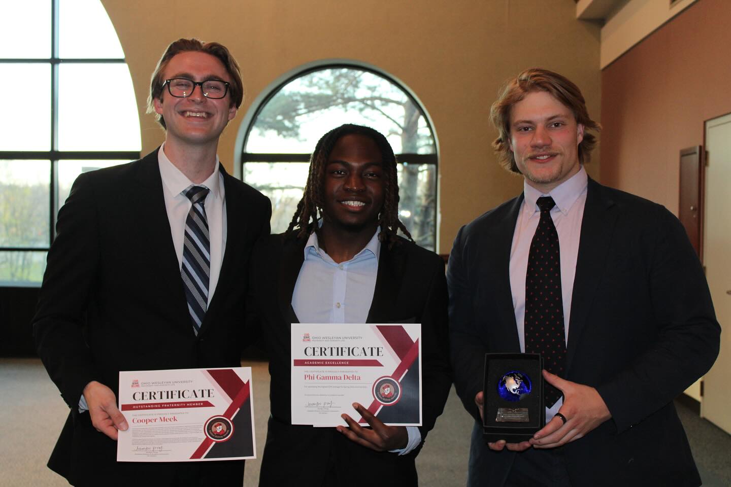 Congratulations to the brothers of Phi Gamma Delta for the awards won at the Golden Bishops Awards! The awards include:
The Bridge Builder Award: “FIJI” Fraternity for its ongoing work with the Delaware Women’s City Club, an organization that provides a safe, affordable, and nurturing home for low-income women.
Chapter Academic Excellence Award: For having the highest GPA
Fraternity Member of the Year: Cooper Meek
Our chapter strives to continue these accomplishments, pushing ourselves to be the best people we can be! P!
#notforcollegedaysalone