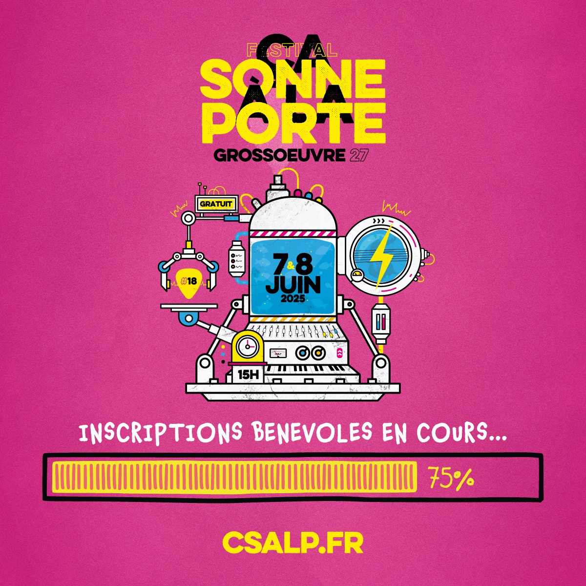 ⚡️𝗟𝗢𝗔𝗗𝗜𝗡𝗚...⚡️
Tu rêves de porter des barrières, de courir après un câble disparu et de finir la journée avec des ampoules et un sandwich écrasé ?
Bonne nouvelle : les inscriptions bénévoles pour le ⚡️ FESTIVAL CSALP 2025 ⚡️ sont ouvertes !
Un pur moment de bonheur, de sueur… et de souvenirs épiques.
Mais attention, les meilleurs postes partent aussi vite que la bière du festival 😛
👉 LINK IN BIO