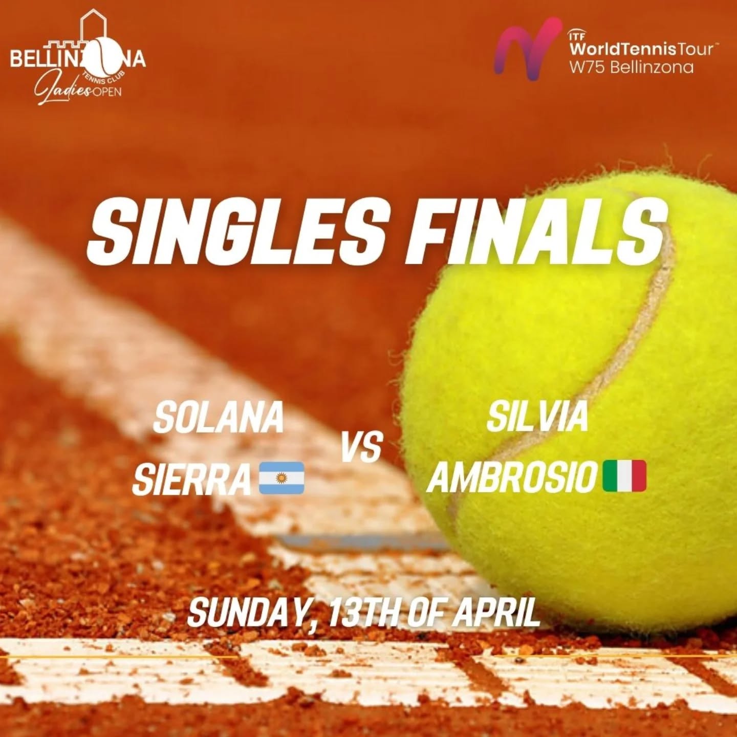 The singles finals tomorrow🥇🥈
Starting at 12 pm!
Mark your calendars, you’ll want to be there📣
.
.
.
#bellinzonaladiesopen #tcbellinzona #swisstennis #itftennis #itfprocircuit #ITFWorldTennisTour #ITFTennis #itf #itfwomen #womens #womenstennis #tennislove #tennislife #tennisworld #tennis #tennissvizzero #svizzeraitaliana🇨🇭❤️
