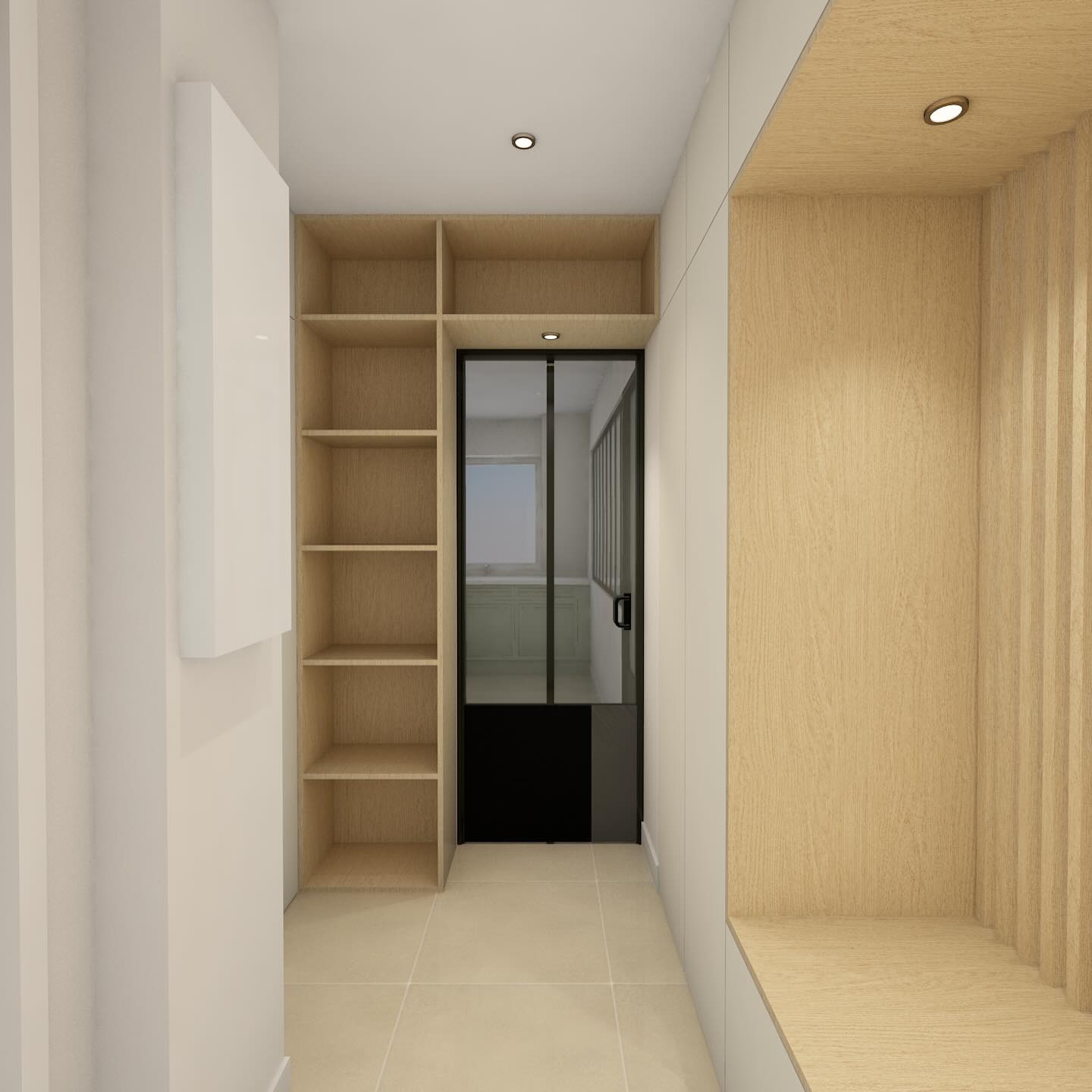 | PERSPECTIVES 3D - LES PIERRETTES
Une entrée pensée comme une pièce à part entière.
Dès le seuil, le projet pose les bases : volumes optimisés, circulation fluide et matières naturelles.
Les rangements toute hauteur dissimulent le nécessaire, tandis que l’assise en niche structure l’espace et invite à la pause.
Un jeu de contrastes doux entre bois clair et façades mates pour une ambiance apaisante, fonctionnelle et élégante.
#deco #decoration #home #interior #design #interiordesign #interiordesigner #architectedinterieur #decoratrice #decoratricedinterieur #entrance #wood #surmesure