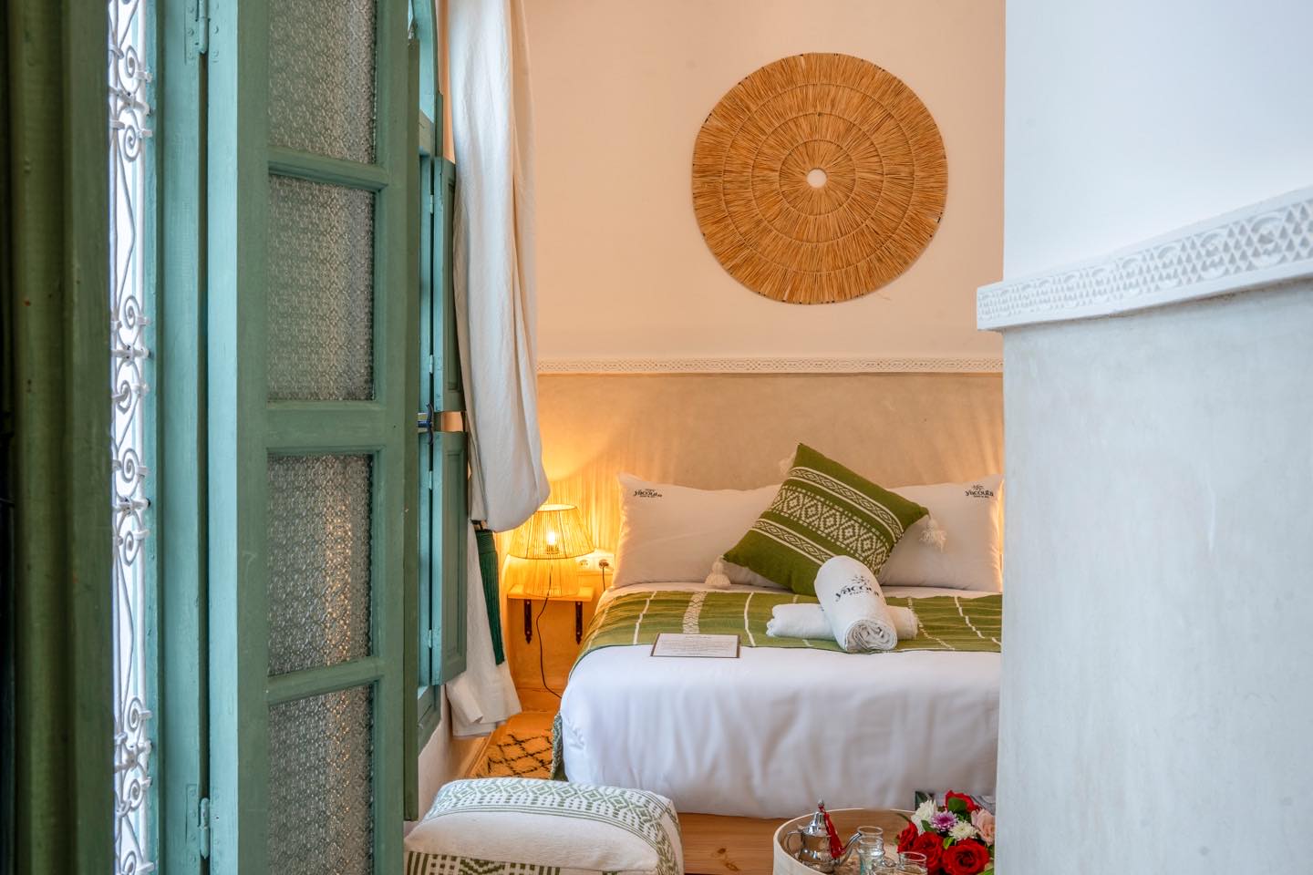 Underneath the glow of fairy lights, out rooms becomes a magical escape ✨ — a haven where dreams dance with reality. #yacouta#riad#heaven#quiet#Marrakech#hospitality#Morocco