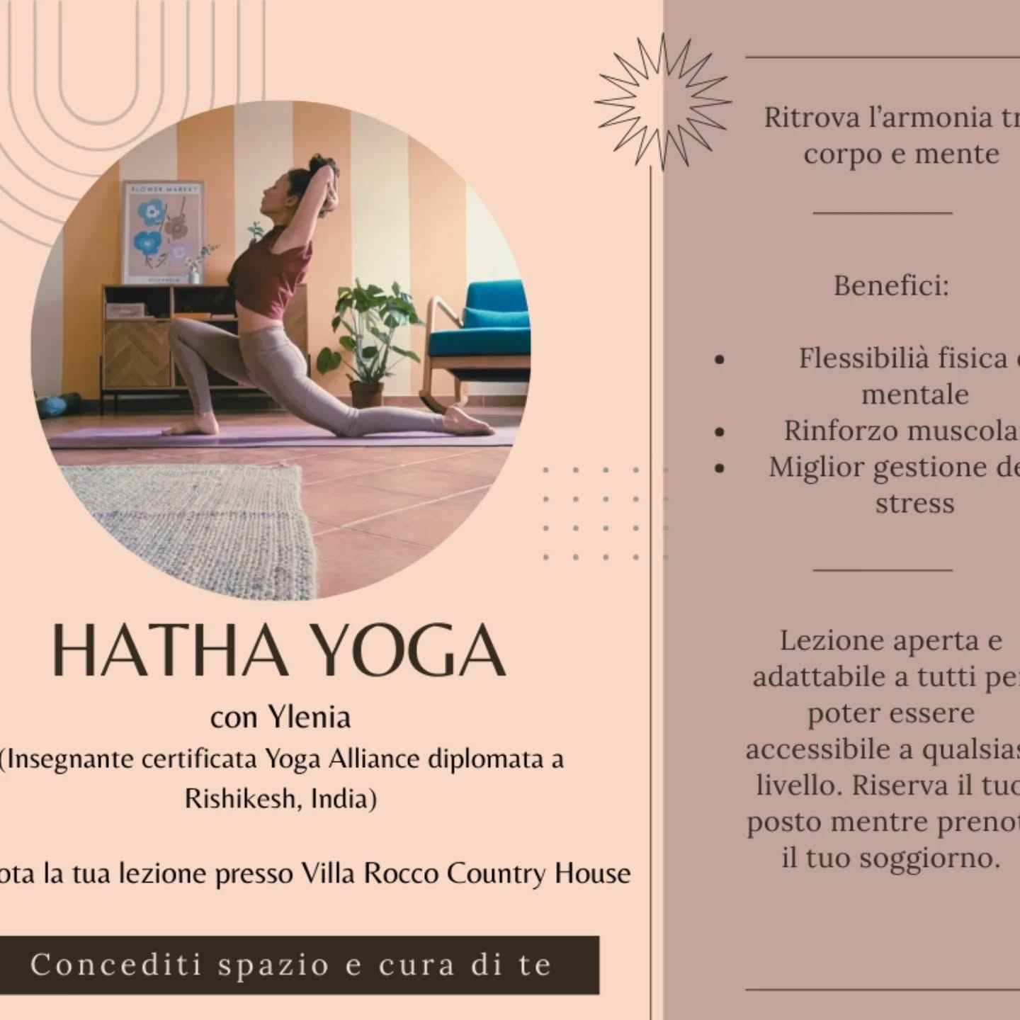 Siamo lieti di poter offrire ai nostri ospiti lezioni di Hatha Yoga con Ylenia.
Le lezioni possono essere in italiano o in inglese.
Contattateci direttamente per maggiori dettagli.
We are happy to offer our guests Hatha Yoga lessons with Ylenia.
Lessons can be in Italian or English.
Contact us directly for more details.
📍strada Rosignano 11 Ozzano Monferrato 15039 AL
⌨️ villarocco.com
📧 11villarocco@gmail.com
🌏 +39 345 584 9222
#monferrato #monferratounesco
#yoga #hathayoga #yogalife #yogaholiday