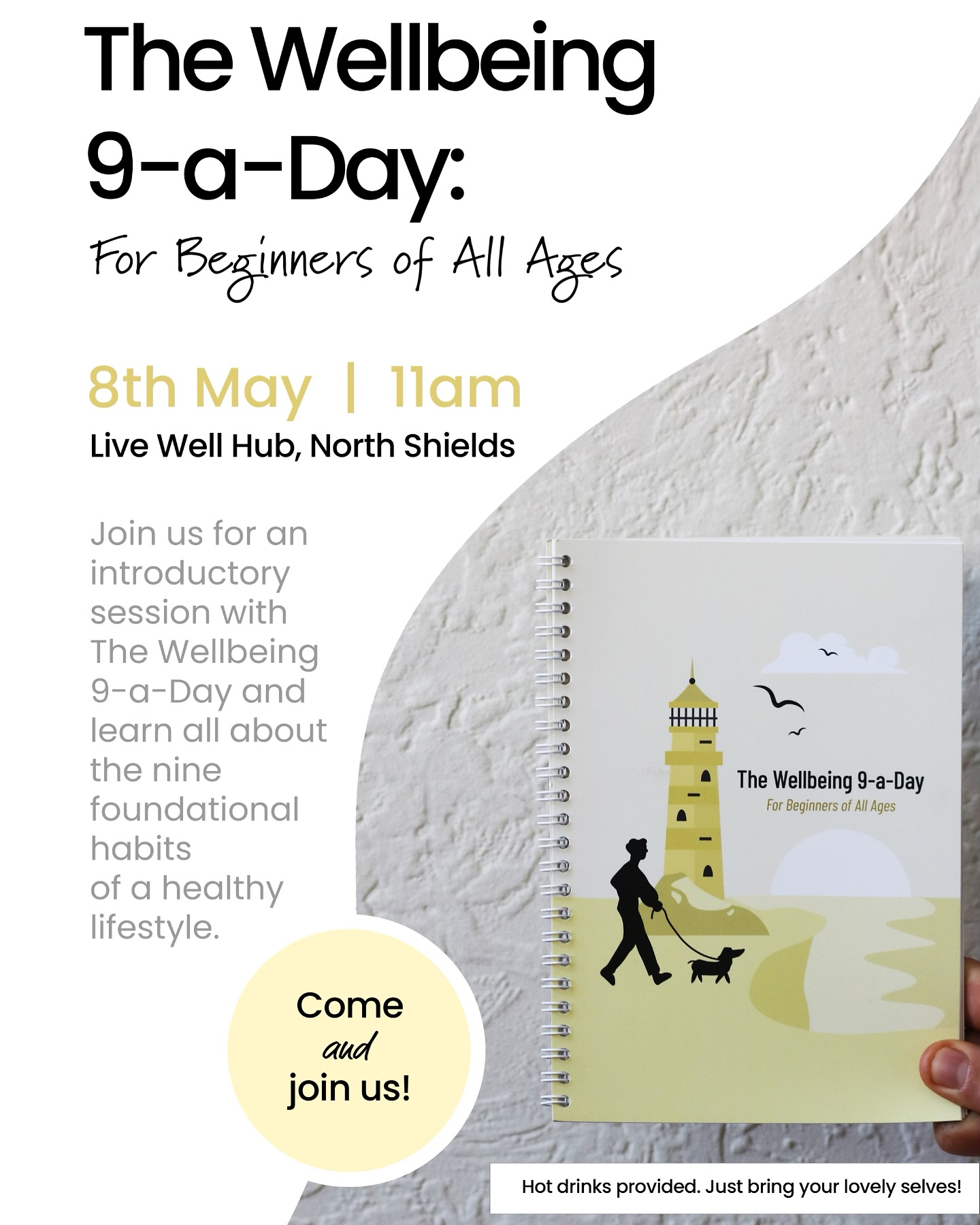 Join us for an introductory session on #thewellbeing9aday and learn all about the habits of a healthy lifestyle. The session will run from 11-1pm on Thursday 8th May at the Live Well Hub on Nile Street. Everyone is welcome for your next step on your journey to transformed health and wellness 📓🩵
.
.
.
.
.
#journaling #journal #workshop #cancer #charity #community #health #wellbeing #northtyneside #northeast #northshields #newcastle #northumberland #localcharity #wellness #livingwithandbeyond #prehabilitation #wellnessjournal #habits #setintentions #bepresent #letgo #learn #move #enjoy #connect #selfcare #nutrition #journal