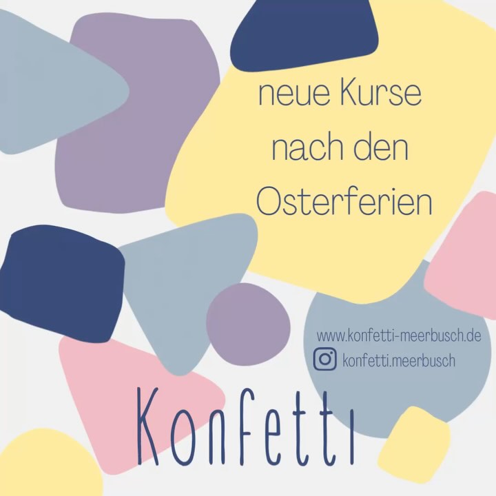 🟡🔺🟣🟢🔷🔶neue Kurse🔹🔴🟡🔶🟢🟣
Nach den Osterferien starten wieder neue Kurse. Schaut gerne vorbei und meldet euch per DM oder über meine Website (Link in Bio) bei mir.
Ich freue mich auf euch 🧡
#konfetti #konfettimeerbusch #meerbusch #elternkindkursmeerbusch #neuekurse #kursanmeldung #kleinbuntundimmerinbewegung