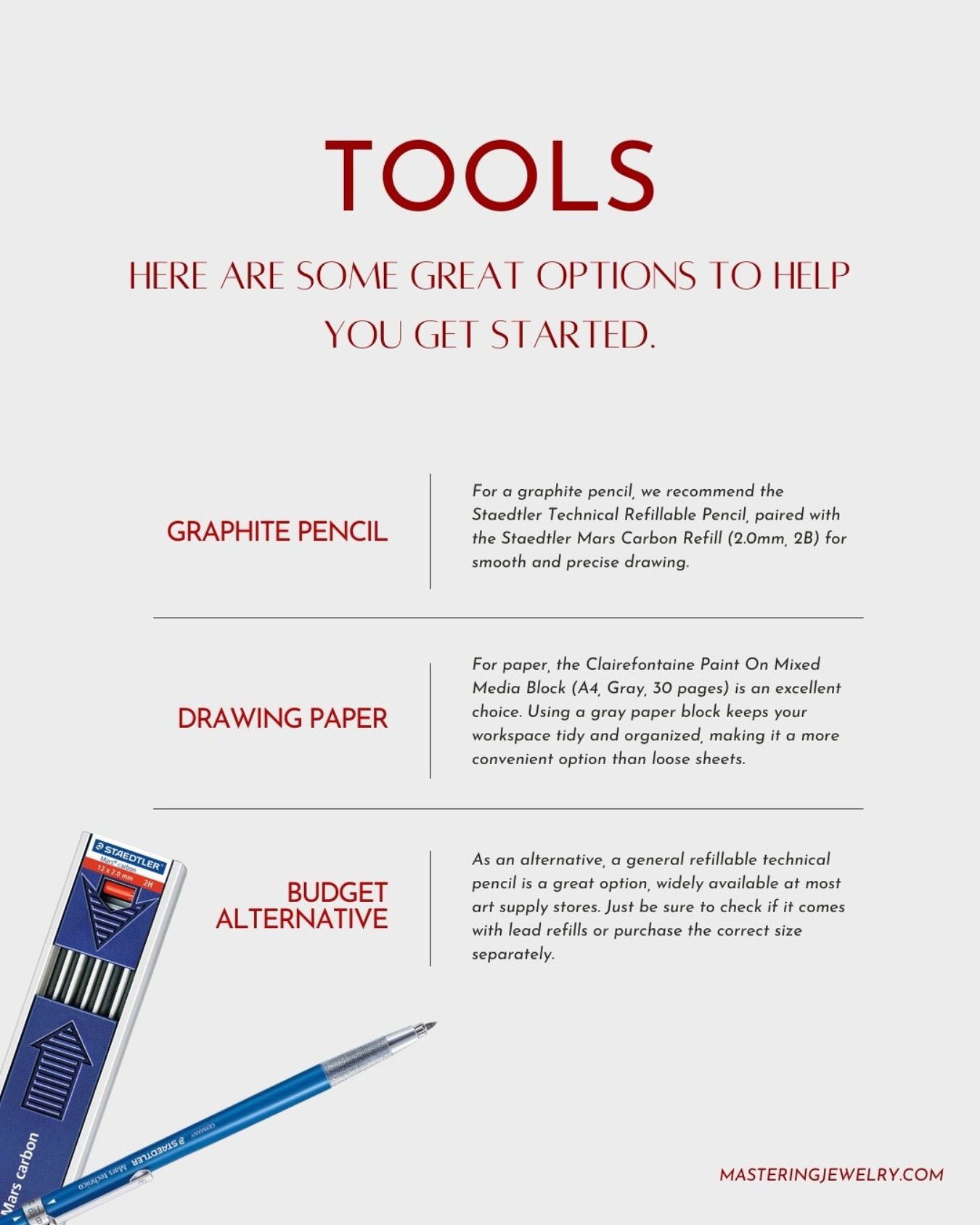 With so many options out there, it can be overwhelming to choose the right ones. That’s why we’ve created a list of tools we think are great and might help you find what works best for you.
#ArtTools #JewelryDesignTools #JewelryGouache #ArtSupplies #JewelryIllustration #MasteringJewelry #JewelryDrawingTips #CreativeTools