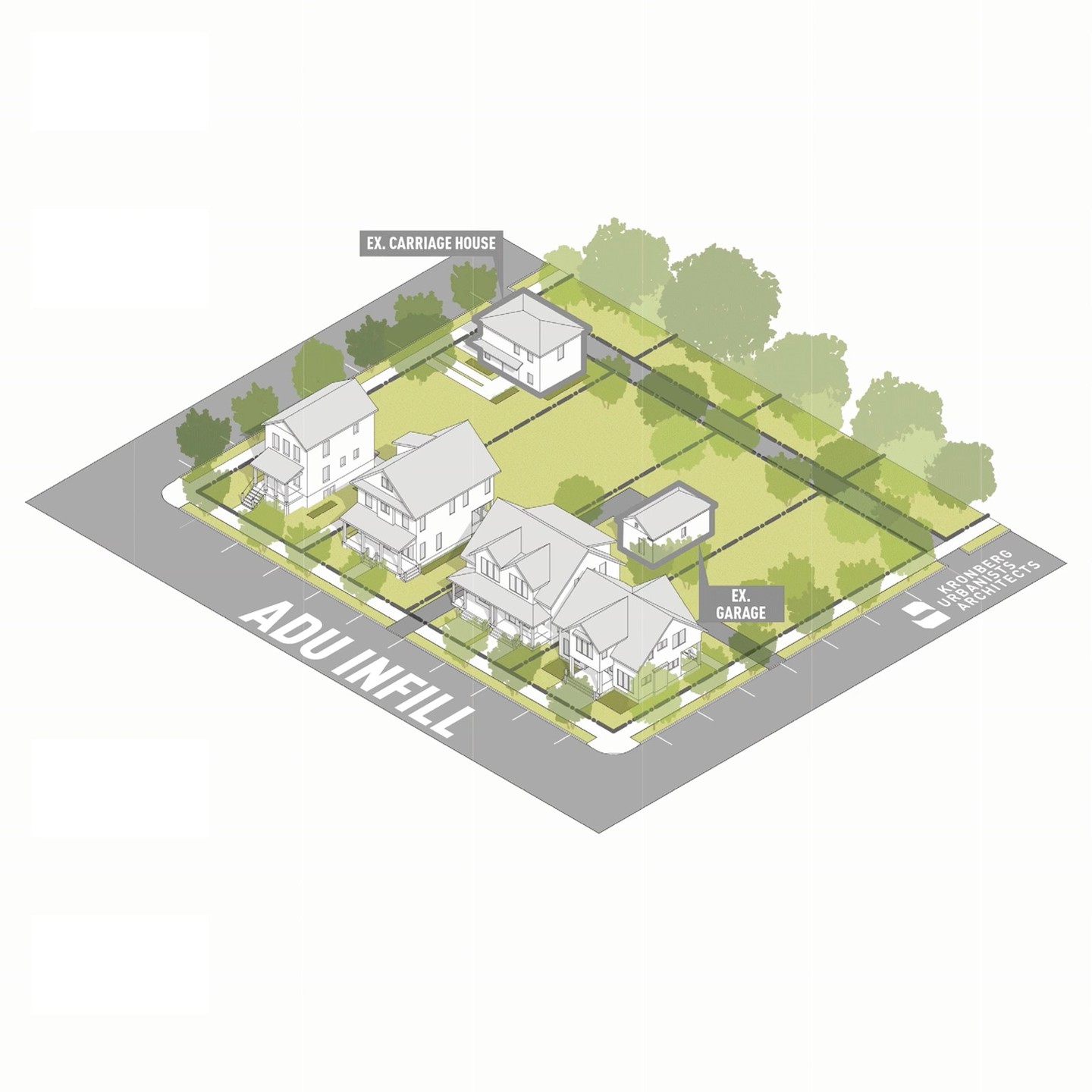 “But our neighborhood is full- there’s no more room for housing!”
At KUA we love to prove that thinking wrong. Housing innovation can happen literally in your very own backyard. Whether its converting your existing garage to an ADU, or adding on an additional living quarter to your home, there are many ways to increase livability and housing in neighborhoods across the country.
If this sounds like something you’d like to implement in your own town, we’d love to chat with you! Email info@kronbergua.com to get the conversation started.