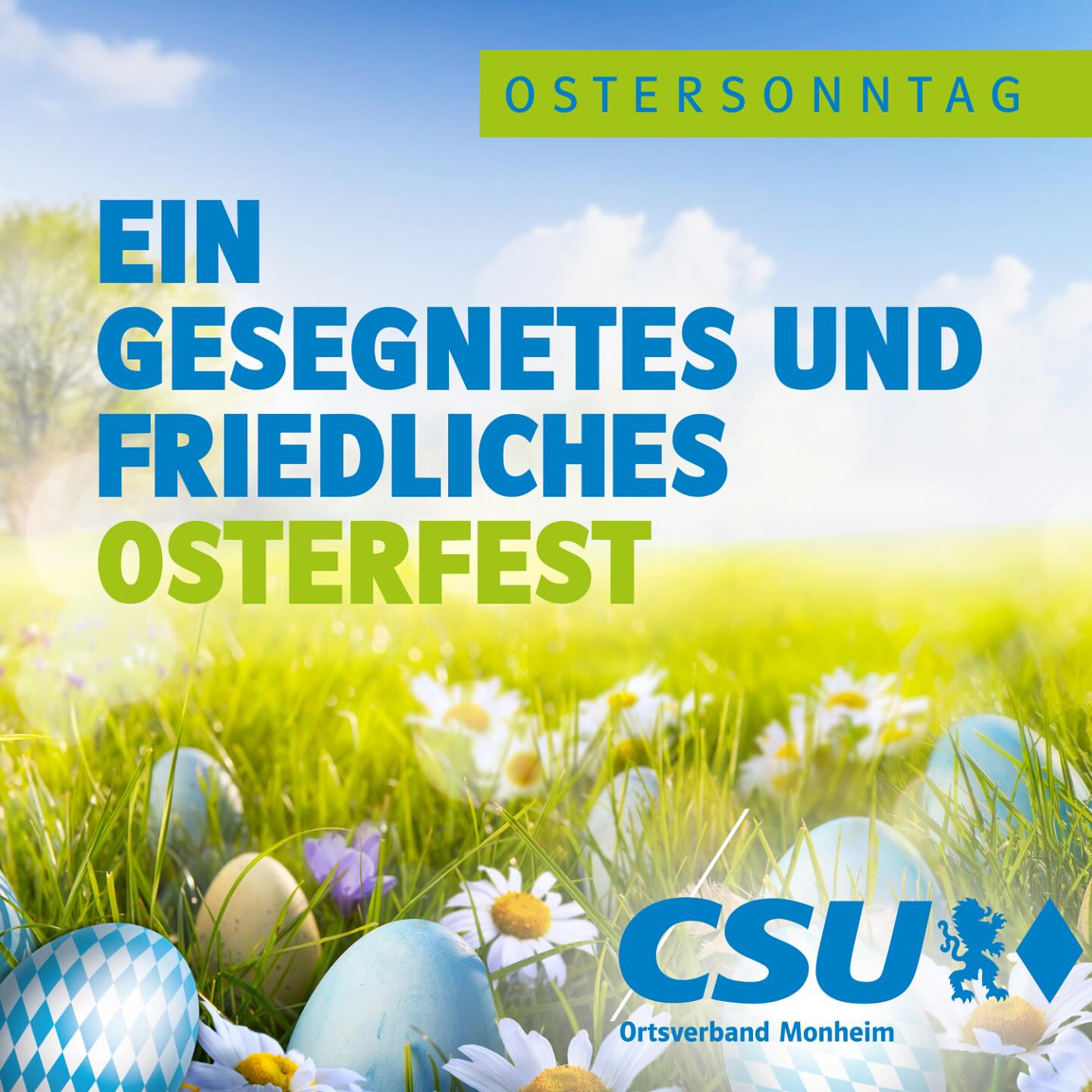 Wir wünschen dir frohe und gesegnete Ostern! #csu #monheim #bayern #schwaben #ostern