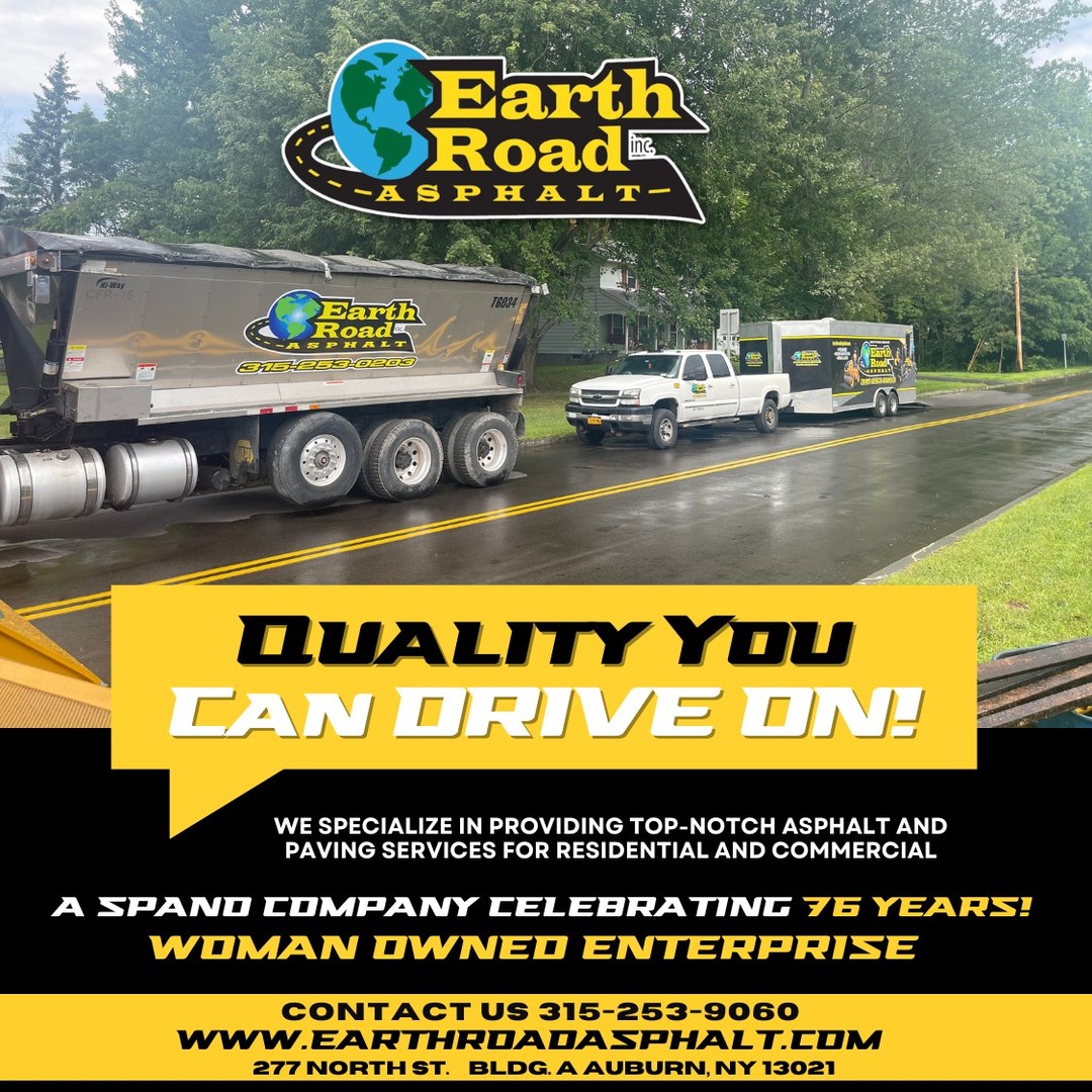 -> QUALITY YOU CAN DRIVE ON
Your pavement takes a beating. Cars, weather, time — it all adds up. That’s why Earth Road Inc. Asphalt makes quality the priority.
We use durable materials and proven techniques to ensure your driveway or parking lot stays smooth and strong. No shortcuts, no compromises. Just asphalt built to last.
Because when it comes to your pavement, quality isn’t just something you see — it’s something you feel every time you drive.
#QualityMatters #BuiltToLast #EarthRoadInc #AsphaltYouCanTrust #LongTermValue
CONTACT US FOR YOUR QUOTE TODAY!
315-253-9060
#AsphaltPavingCentralNY #Perfection
#Paving #Milling #Sealcoating #Striping
#AmericanAsphaltWorkers #AsphaltLife #KickingAsphalt!
#AsphaltPavingCentralNY
#madeinamerica🇺🇸 #CommercialPaving #residentialpaving
#blacktop #EarthRoadAsphalt
https://bit.ly/2PwFZoN
277 North St. Bldg. A Auburn, NY 13021