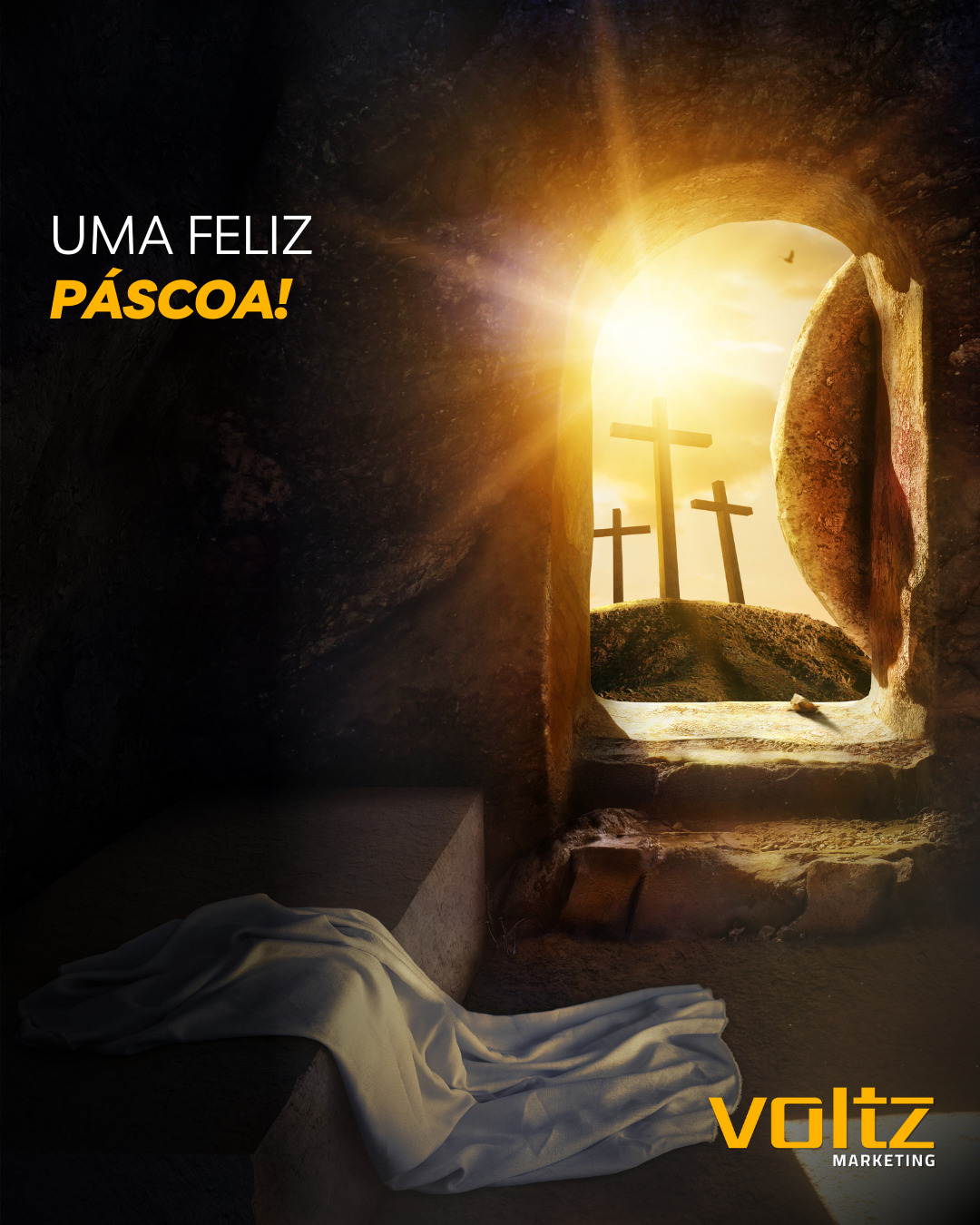 Que esta Páscoa renove em todos nós a fé, a esperança e o verdadeiro significado de recomeçar.
Mais do que chocolates e celebrações, a Páscoa nos lembra da vida, da superação e do amor que transforma. Como está escrito em 1 Coríntios 15:4: "E que foi sepultado, e que ressuscitou ao terceiro dia, segundo as Escrituras."
Que essa verdade nos inspire a continuar firmes em nossos propósitos, com o coração cheio de gratidão e energia para seguir em frente.
A equipe da Voltz deseja uma Páscoa abençoada, cheia de paz, luz e bons recomeços!
#FelizPáscoa #Páscoa2025 #EsperançaRenovada #PáscoaComPropósito #VoltzMarketing #Renovação #AmorQueTransforma