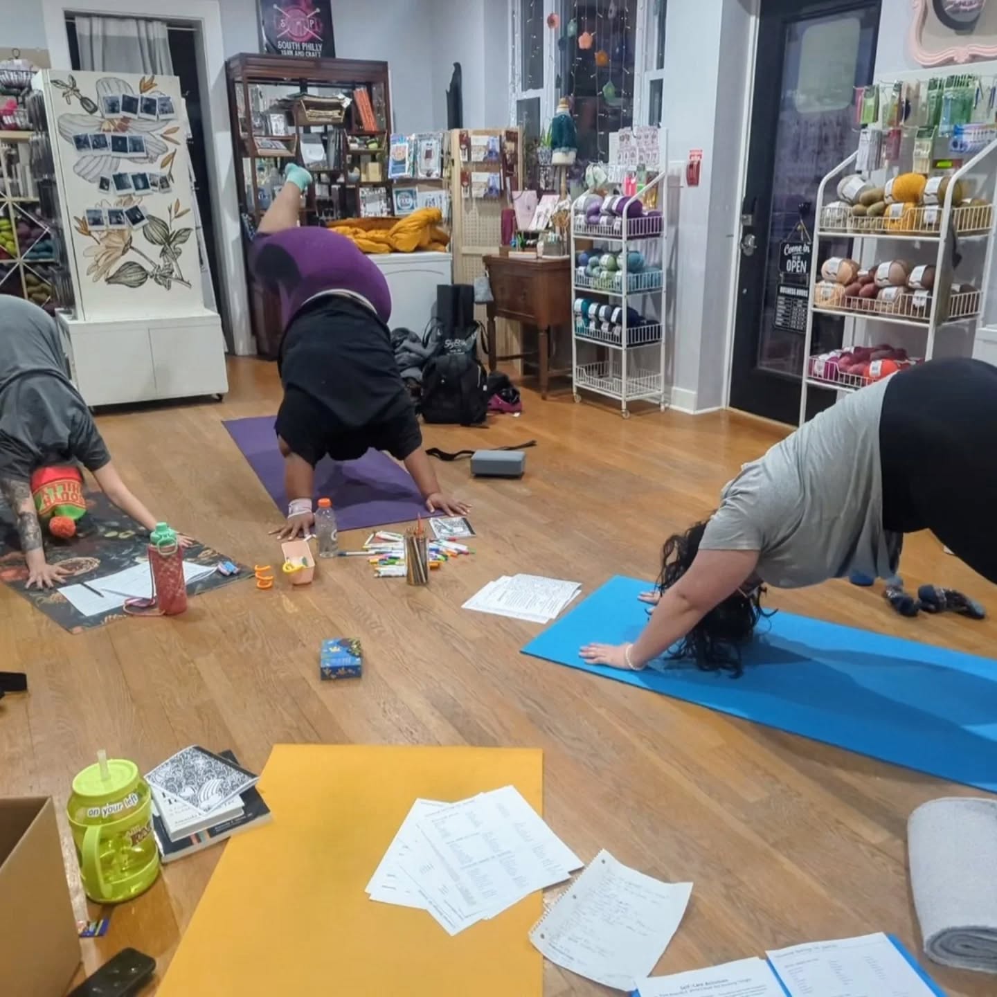 Coloring, yoga, feelings, what more could you ask for on a cozy Tuesday night? We had so much fun at the yoga self-care workshop!!
Everyone learned something new about real self-care and received adorable handmade booklets (art by @artiocus) to take home and continue their self-care work.
Check out the last slide for a list of resources to further your self-care journey ðļâĻ