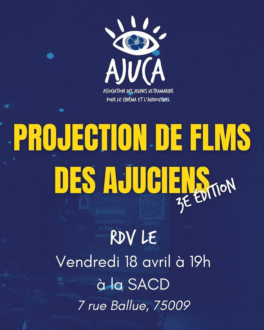 Les parisiens ! Réservez votre soirée du vendredi 18 ! 👀
Les court-métrages « RHIZOME » & « Les Bouts Cassés » de la KTK Family ont été sélectionnés pour la 3ème édition de La PROJECTION DE FILM DES AJUCIENS organisée par @ajuca.um ! 🩷
Venez découvrir nos deux réalisations ainsi qu’une panoplie d’autres œuvres axée sur le cinéma ultramarin ! 🤲🏾
Une belle initiative qui aura lieu ce Vendredi 18 à partir de 19h à la @sacdparis ! 📍
Ticket disponible dans la bio de @ajuca.um 🎟️ 🍿
ps : @aub_nesty , @wisthr33 & @therealsamanthab seront présentes pour échangez avec vous sur leur expérience à Koutrajmé Karaïbes et la réalisa de ces œuvres 🤩
@ecolekourtrajme @ecole_kourtrajme_dakar @ecolekourtrajmars
@ladjly @ericpointjudor @euzhanpalcyofficial
#cinema #ajuca