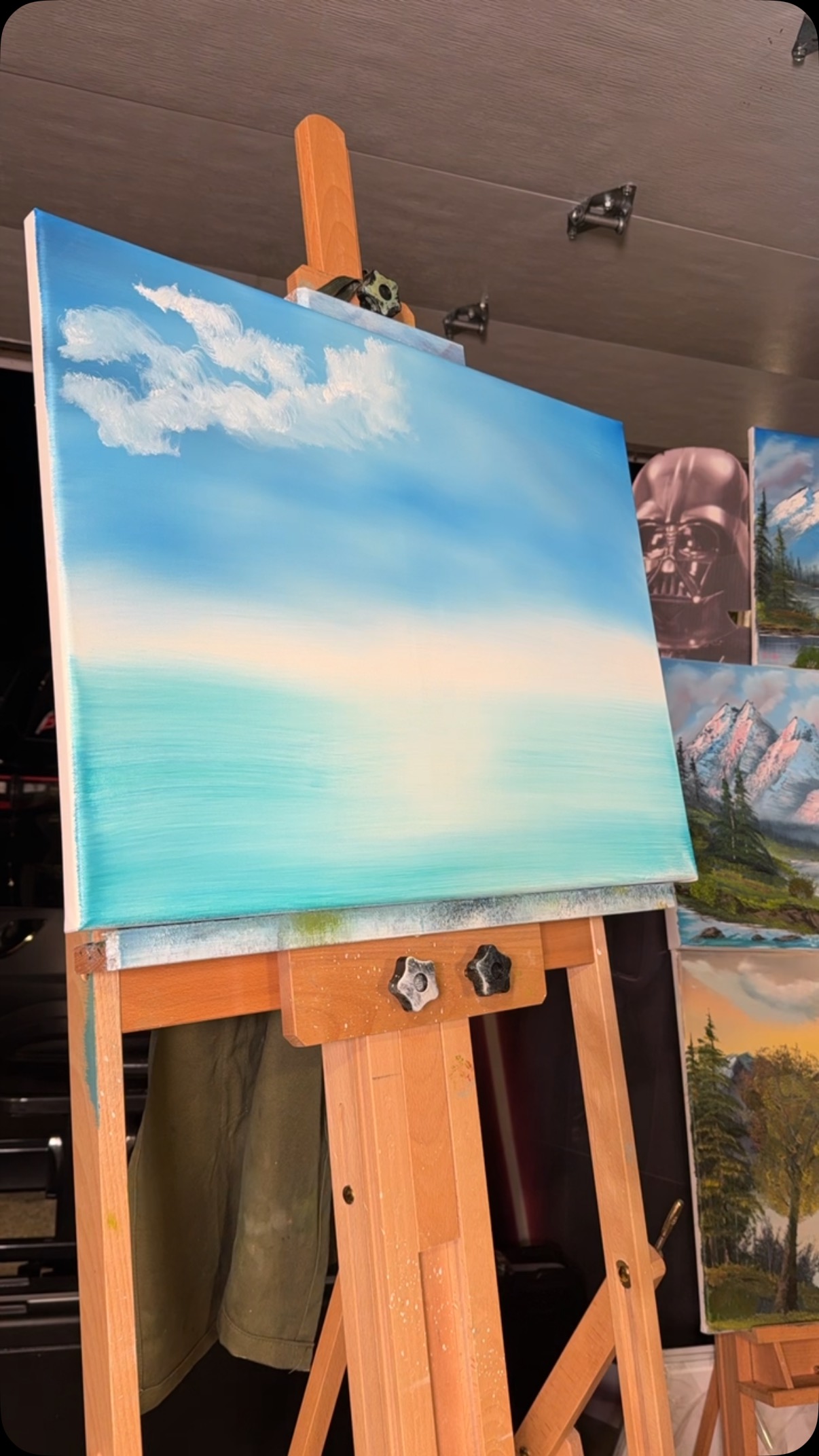 18x24 oil on canvas. Tried something different. Let me know what you think!! #timelapse #bobross #happiness #happypainter