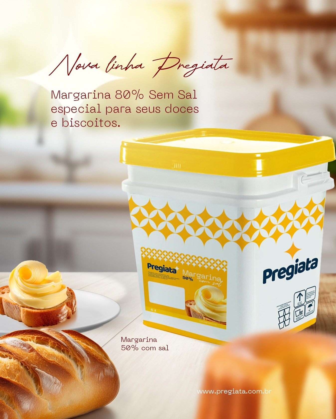 Linha de margarinas Pregiata, feitas para profissionais #massas #doces #páscoa
