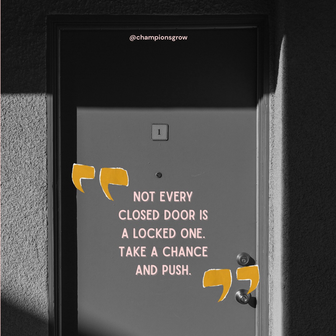 ☕ Monday Motivation☕
Each of us has come nose to nose with a closed door at some point in our lives. We’re immediately met with a sense of disappointment, especially when our expectations were high. That disappointment often stems from the idea of “having skin in the game” — of taking ownership of something. When things don’t unfold the way we expect, that’s when we shake hands with disappointment.
However, I’m reminded of the idea of “selling yourself” and being bold. What’s the worst that can happen if you respectfully ask why — whether it’s to yourself, your superiors, or even God? Maybe it’s just a matter of timing. Who knows… unless we ask?
By asking, you’re showing that this matters to you — and more people are willing to get behind something that carries passion and conviction than something half-formed. So kick out the anxious thoughts, and believe in yourself and your vision!