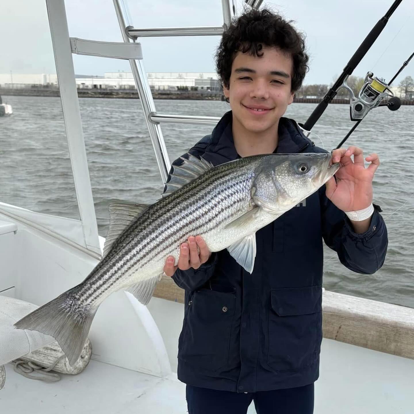 Well , little better today guys ! Still slow but caught a handful today . Looking forward to redemption on Monday . EVERYBODY HAVE A HAPPY EASTER from SideJobCharters !! Call now. 561 578 2710 #sidejobcharters #stripers #striperfishing #lockwoodsmarina #raritanbayfishing #njfishing #bogansrods #reelseat #pennfishing #ruthelsstackle
