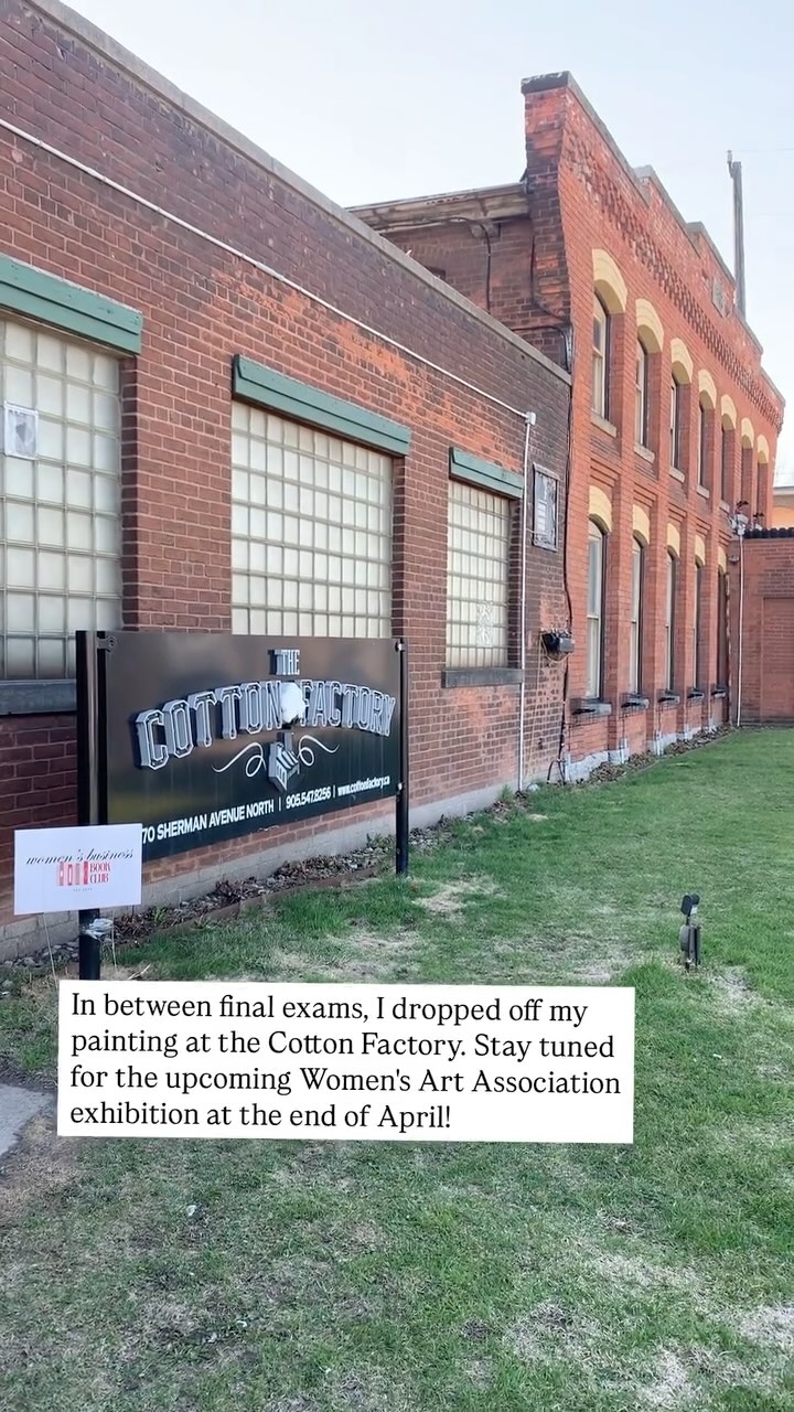 In between final exams, I dropped off my painting at the Cotton Factory. Stay tuned for the upcoming Women’s Art Association exhibition at the end of April! @waah.1894 #theNewBeginnings #ArtExhibit #hamiltonartists
