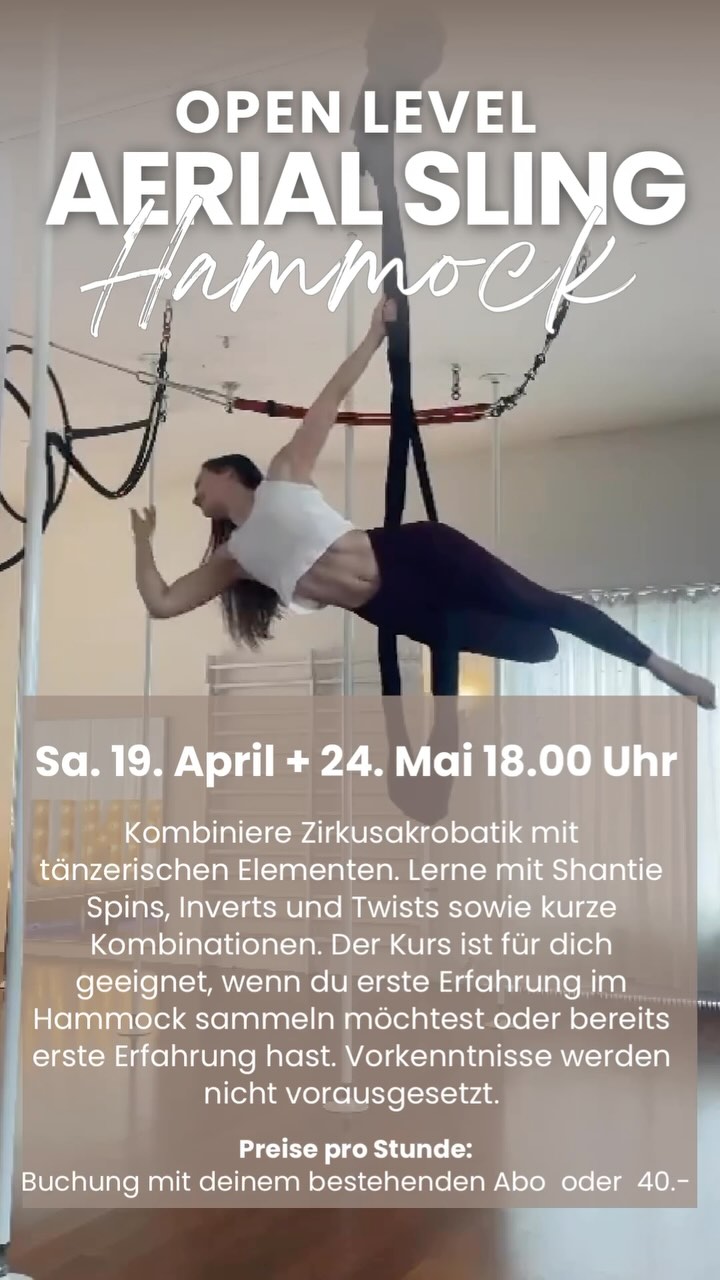 ✨Aerial Sling - Hammock✨
Special Class mit @shantaerial
Willst du was Neues ausprobieren? Wie wär‘s mit Luftakrobatik am Tuch 🤩.
Wann: 19. April und 24. Mai jeweils um 18.00 Uhr
Lerne mit Shantie schöne Figuren und Kombinationen am Tuch, das zu einer grossen Schlaufe gebunden ist. Der Kurs eignet sich für alle Personen, egal ob mit oder ohne Erfahrung.
Kontaktiert uns für mehr Informationen oder meldet euch an unter www.spin-up.ch.
Wir freuen uns sehr, auch neue Gesichter bei uns zu begrüssen. Warst du noch nie bei uns und möchtest diese Special Aerial Class besuchen?
Melde dich per PN, um einen Rabattcode für deine allererste Buchung zu erhalten.
Wir freuen uns auf dich!