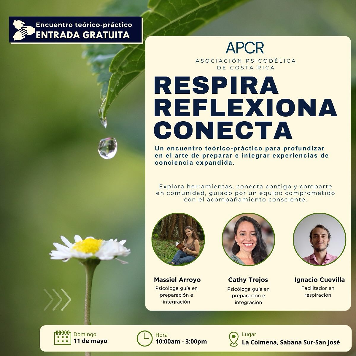 *¡Nuestro próximo evento presencial está aquí!*
🌀 Te invitamos a una jornada teórico-práctica de preparación e integración
🌬️ Con sesión vivencial de respiración profunda
📅 Domingo 11 de mayo
🕰️ 10:00 a.m. – 3:00 p.m.
📍 La Colmena, Sabana Sur @lacolmenacostarica
**¡Totalmente gratuito!** 🥳🙌🏽
**¿Qué haremos?**
Compartiremos herramientas y buenas prácticas para **preparar e integrar experiencias de conciencia expandida**, en un entorno seguro, vivencial e informativo.
Un espacio para:
✨ *Reflexionar*
✨ *Aprender*
✨ *Conectar profundamente contigo y con otros*
**¿Qué necesitas traer?**
- Mat de yoga
- Ropa cómoda
- Almohada o manta (opcional)
- Algo para tomar notas 📝
- ¡Y muchas ganas de compartir y abrirte a la experiencia!
🍽️ Habrá almuerzo delicioso disponible para la venta
🎟️ *Cupo limitado – confirma tu asistencia cuanto antes*
**Facilitadores:**
• Cathy Trejos – Terapeuta y guía en integración
• Ignacio Cuevilla – Facilitador en respiración
• Massiel Arroyo – Psicóloga y guía en integración
**👉 Regístrate aquí:
Link en bio
https://forms.gle/LT45Uqv1mVMMRh1o8
**¡Nos encantará compartir contigo!**
Gracias por ser parte de este camino de consciencia colectiva.
#RespiraciónConsciente #Integración #preparacion #ConcienciaExpandida #lacolmenacr #costarica #puravida