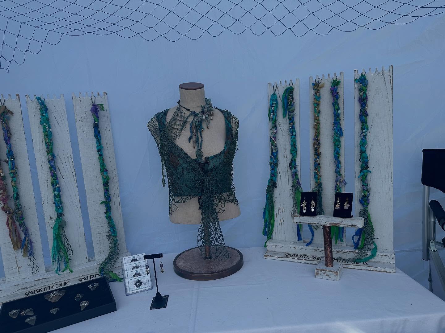 Be sure to come visit us this weekend at BrookgreenGardens Art Festival #brookgreengardens #miskatonicmermaids #handmade #jewlery #sailbags