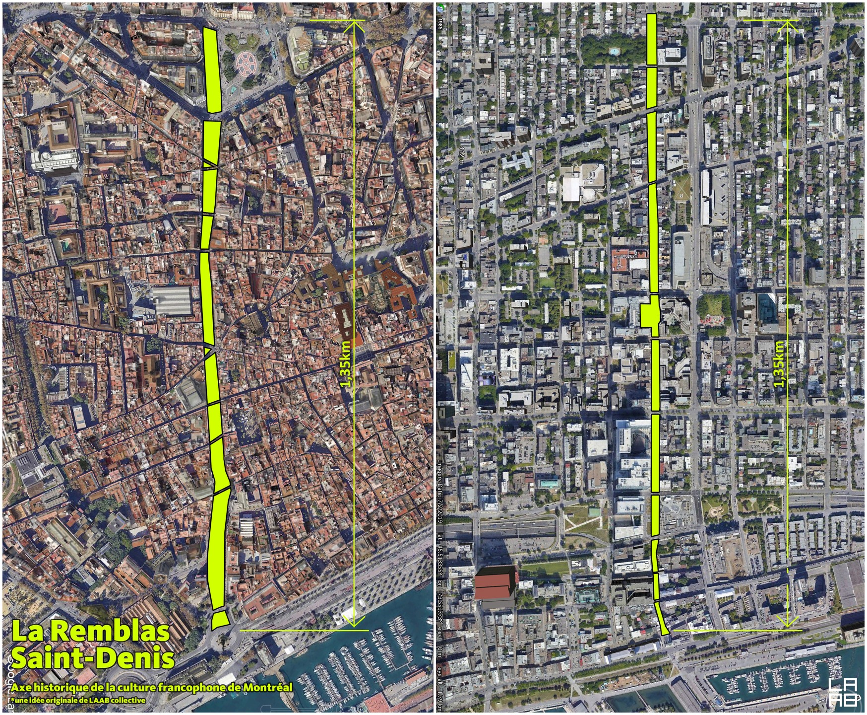 REVALORISATION DU QUARTIER LATIN, MONTRÉAL
Saviez-vous que la rue ST-DENIS de Montréal et la RAMBLAS de Barcelone mesurent toutes deux exactement 1,35km et relient un port à un parc urbain d’envergure ?
En 2023-2024 et par suite du succès de AGORA MAXIMUS, LAAB a formulé en une vision urbaine audacieuse pour revaloriser le Quartier latin de Montréal, un quartier fondateur de la métropole francophone d’Amérique.
La prémisse?
S'inspirer de Barcelone et du verdissement urbain pour refaire du Quartier latin une destination citoyenne et touristique de premier plan en créant LA PLUS LONGUE PROMENADE PIÉTONNE CONTINUE de Montréal, reliant le Vieux-Port au Plateau-Mont-Royal. Une artère végétalisée de 1,35 km qui célèbre la joie de vivre latine et qui met en valeur les lieux culturels, les institutions académiques et le patrimoine vivant de l'axe historique de la rue St-Denis.
Une étude urbaine mandatée par la SDC Quartier latin a rapidement suivi en 2023-2024, étayant la pertinence de cette idée novatrice pour relancer ce secteur mésestimé de Montréal - en reconnectant ses segments fragmentés par un fil conducteur vert.
/// Pour en savoir davantage ou si vous souhaitez promouvoir avec nous cette vision structurante pour Montréal, écrivez-nous à info@laabarchitecture.com
/// RAMBLAS ST-DENIS :
Une idée originale LAAB architecture. Un projet porteur pour Montréal.
#urbandesign #placemaking #urbanarchitecture #architecture #citydesign #tacticalurbanism