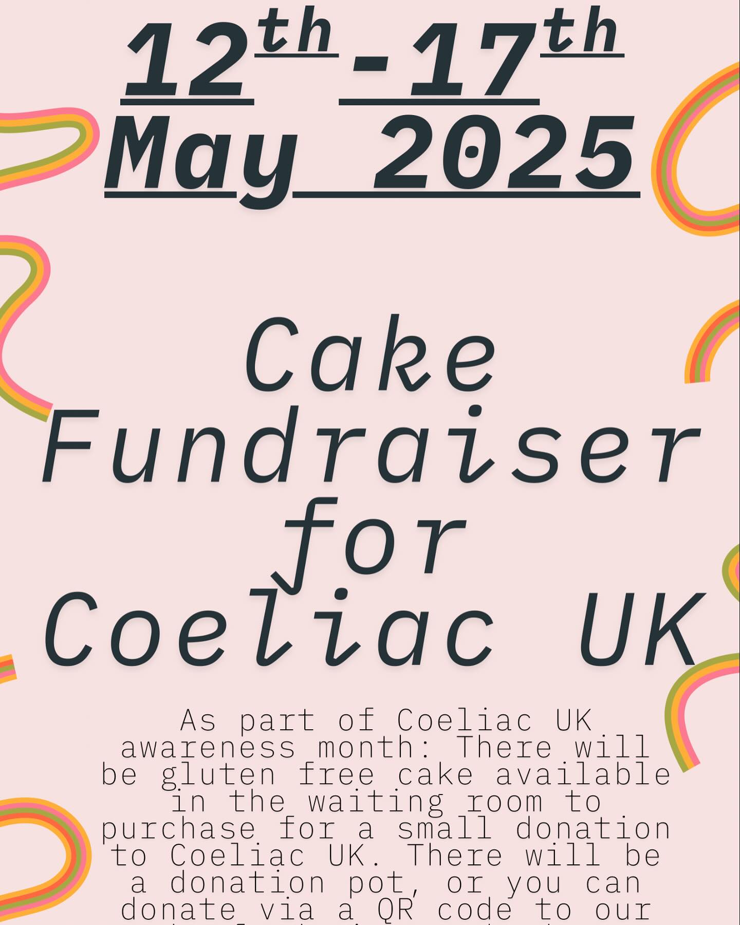A post that is a little different to usual business, but a cause incredibly close to our hearts ♥️
May is Coeliac Awareness Month & we will be doing our bit for the coeliac community by hosting a gluten free bake sale everyday during the week of 12th-17th May in the reception/waiting room. This will also be available at choir practice on Saturday 17th May. For a donation of £1 per cake to Coeliac UK. The only charity in the UK that helps those with Coeliac disease. There will be a donation pot & a QR code which will link to our fundraising page: https://coeliacuk.enthuse.com/pf/leeds-music-teachers-collective
Coeliac disease is a lifelong autoimmune condition that affects 1 in 100 people, however only 36% are currently diagnosed in the UK. Coeliac UK wants to help find the 64% that are undiagnosed & support them.
As some of you may know, Talia was diagnosed with Coeliac disease just over a year ago. This diagnosis was an ‘accidental’ find as she had none of the ‘typical’ symptoms but something she is very grateful for now & wants to use her story to help others. You can read more about the symptoms on the Coeliac UK website.
If anyone would like to buy some cake & has any other allergies, please let us know - we want everyone to be included if they wish to be involved.
Thank you for reading ❤️🎶