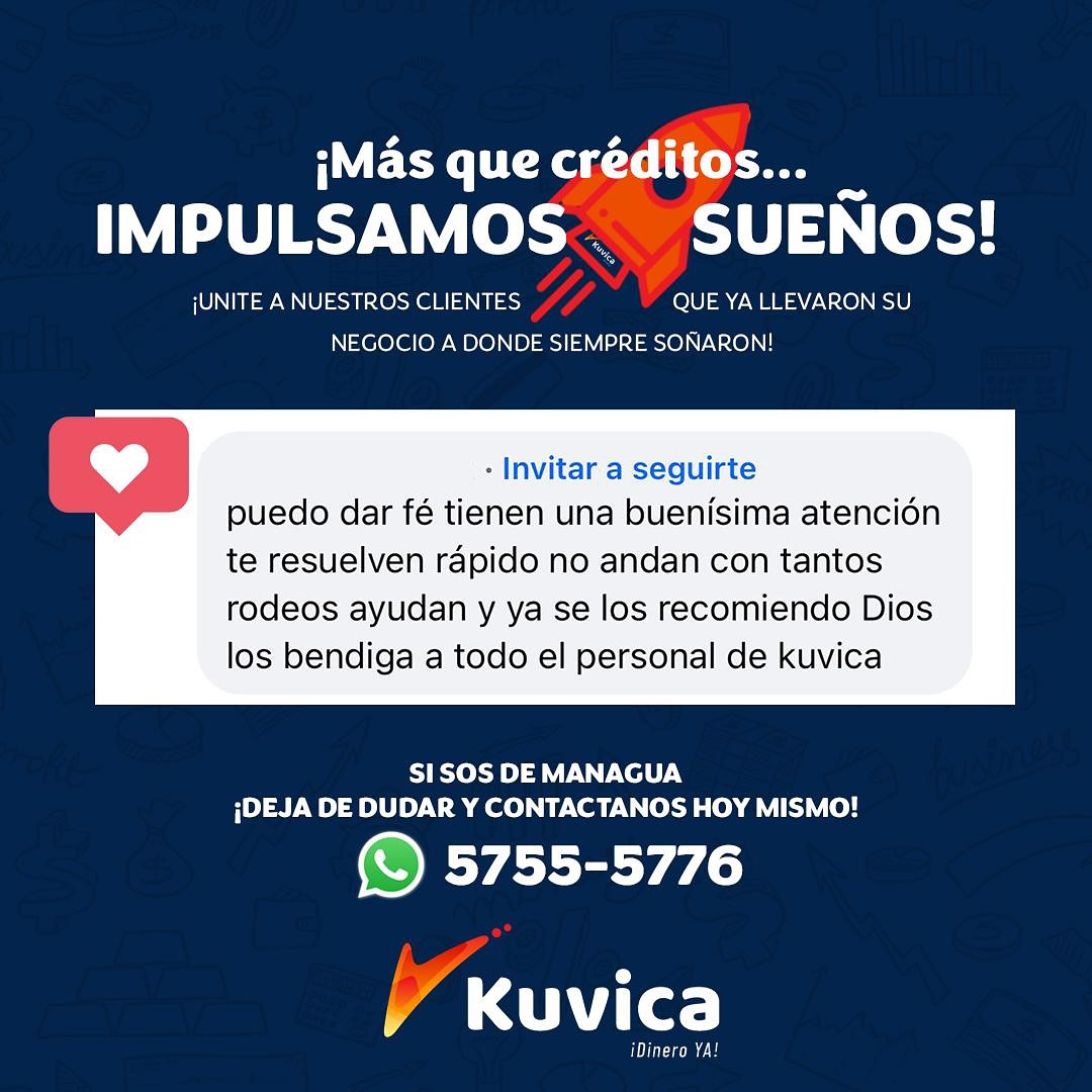 Impulsamos negocios a través del testimonio de nuestros clientes, quienes ya recibieron su crédito y ahora tienen su pequeña y mediana empresa más cerca del lugar donde siempre han soñado 🙌🏼 ¡Escribinos hoy mismo! #somosKuvica #dineroya