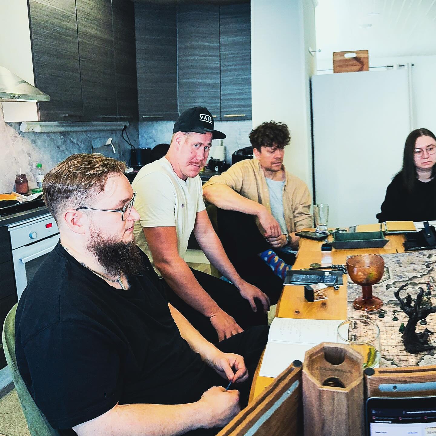 Last night marked the sixth and final session of The Sunless Citadel! A new character joined the party – another agent hired by the Hucrele family to find their missing children. After a brief exchange, the newcomer joined the group, and together they descended deeper into the dungeon’s damp and root-choked corridors.
The air grew thick and heavy, as if the twisted undergrowth itself was watching them. Eventually, the tunnel opened into a vast chamber scattered with ancient stone ruins. Beyond them loomed a massive, charred tree. At its base stood three figures: two young and one older. The younger ones matched the description of the missing siblings. The older man, wrapped in hides and rags, radiated a twisted druidic presence – corrupted and unstable.
The group decided to strike first.
A brutal battle erupted. Thorned creatures, summoned by the druid, surged forth. One party member was swallowed whole by a giant frog. Magic clashed with steel, and the druid was finally knocked unconscious. The party hoped this would break whatever hold he had over the siblings – but the pair, seemingly enchanted, continued to fight with unnatural fury.
Left with no choice, the party defended themselves. When the dust settled, the battlefield was silent: the druid, the siblings, and the summoned creatures lay dead.
Searching the bodies, the party confirmed the siblings’ identities by the signet rings on their fingers. Carrying the fallen, the adventurers began the long journey back to Oakhurst.
There, they delivered the grim news to Kerowyn Hucrele, who was devastated by the sight of her children. The group was paid as promised – along with tearful thanks.
It was time to plan a funeral.
#dungeonsanddragons #dnd5e #dnd #sunlesscitadel #faerun #faerûn #swordcoast #tabletoproleplayinggames #ttrpg #ttrpgs #dungeonmaster #dmlife #gamemaster #gamemasterlife