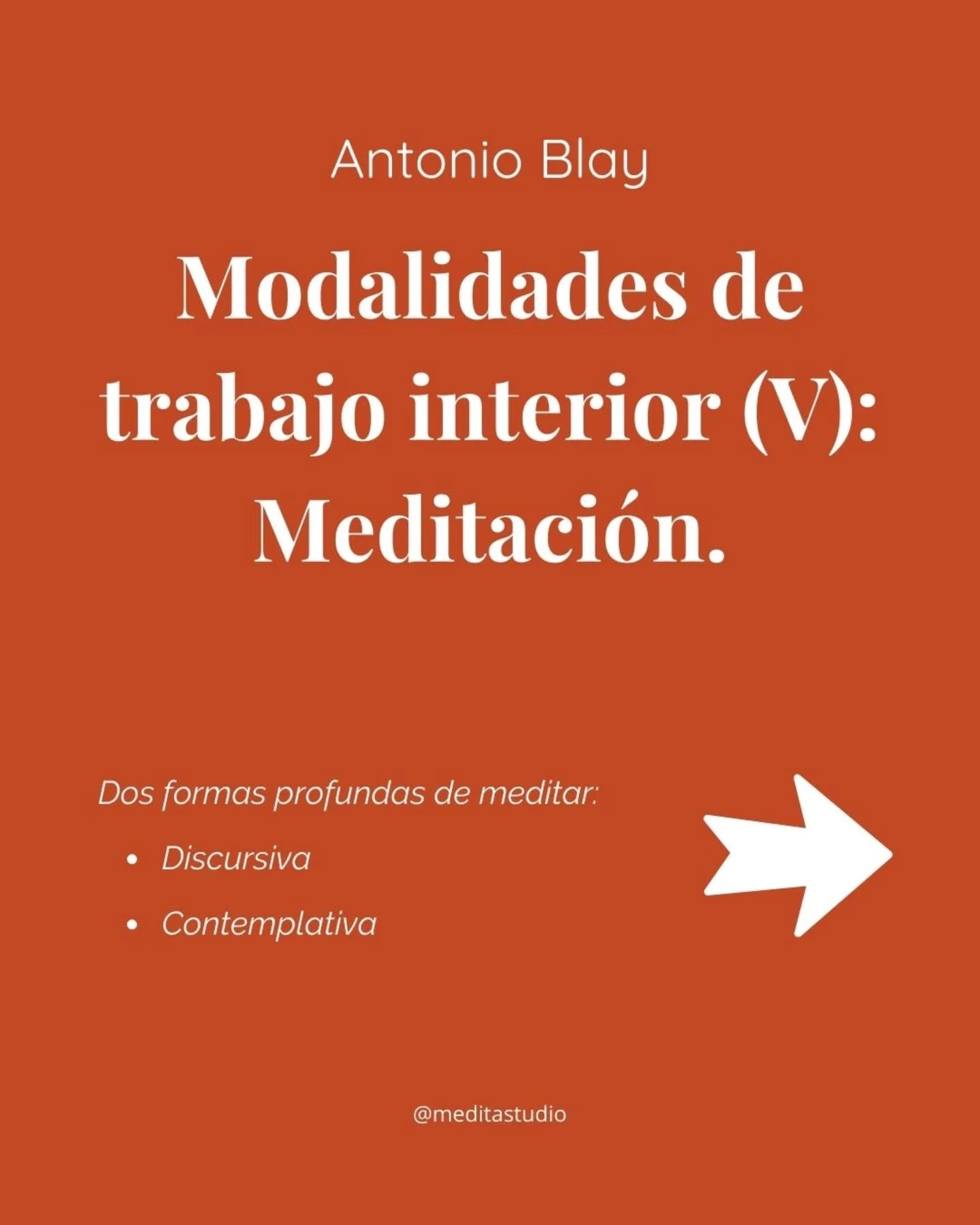 En mi interior hay un potencial extraordinario y es a través de estas nuevas penetraciones meditativas, de estos nuevos descubrimientos, como este potencial se va actualizando en mi mente consciente, por lo que se consiguen verdaderas transformaciones. La mente aprende a funcionar realmente de un modo más amplio, más profundo, y conoce esas cosas después de trabajar en ello; pero no es que se las conozca
como objeto, sino que uno las conoce porque las vive en sí mismo, como sujeto, y descubre que estas realidades participan de su misma esencia, son su mismo ser.
📘 El trabajo interior, Antonio Blay
⏩ Lee más en el blog:
🔗 Link en story/bio: https://www.meditayogaestudio.es/post/modalidades-de-trabajo-interior-v-meditaci%C3%B3n
#Meditación #AntonioBlay #TrabajoInterior #AtenciónPlena #Autoconocimiento #CrecimientoInterior #yoga #yogavalencia