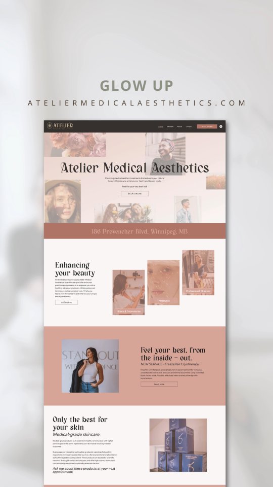 👸 GLOW UP ✨️ For my friend at @atelier.med.aesthetics
I think it's important to not set and forget your website... adding info, updating pics and keeping things fresh is not only great for your clients, but also for SEO!
And every once in a while, a total refresh is needed! Doing so helps your brand stay modern, helps your website perform better and shows you're invested in making your user experience engaging and pleasant 😊
Also, I love going back on my old designs and applying all my new techniques and design ideas. It's fun to see how I've progressed as a designer 🥰
Ready for a refresh? Girl, call me! 📱
#beforeandafter #websitedesign